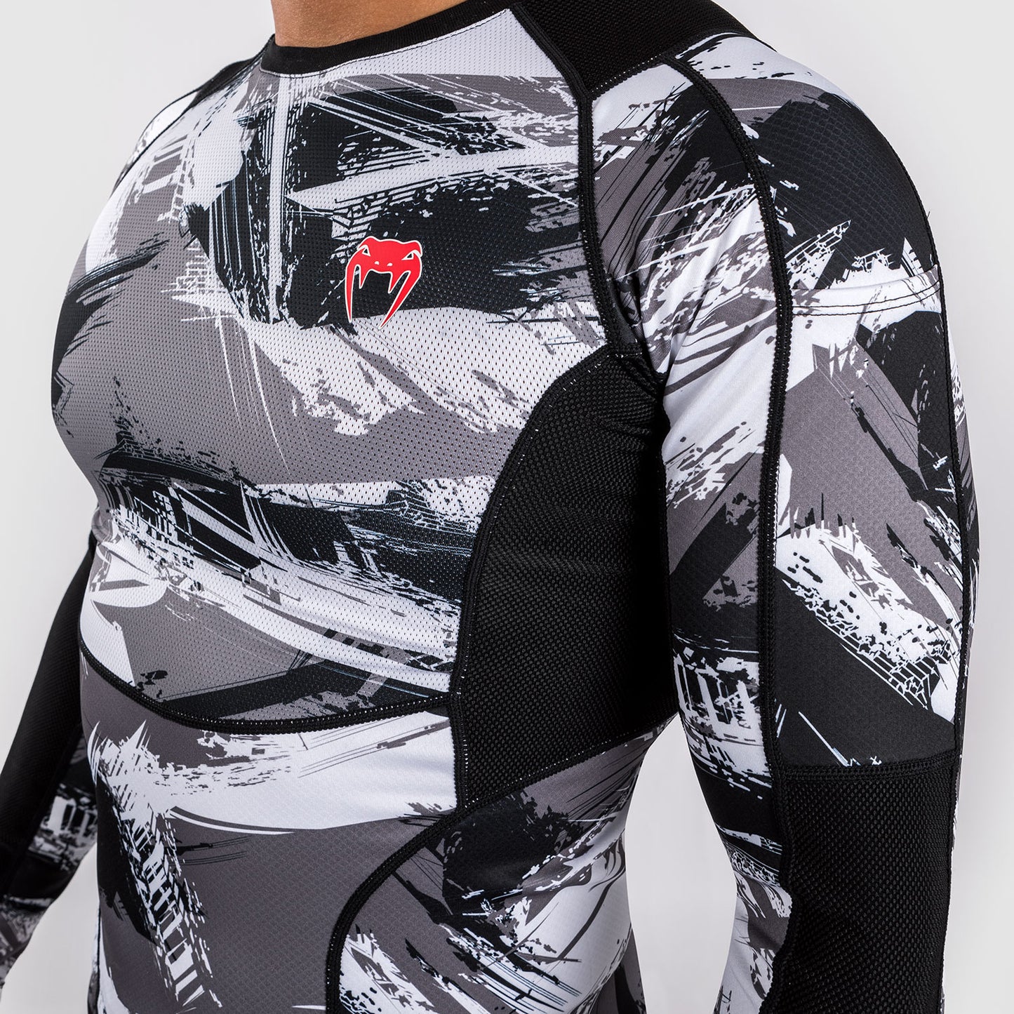Venum Electron 3.0 Long Sleeve Rashguard - Grey/Red