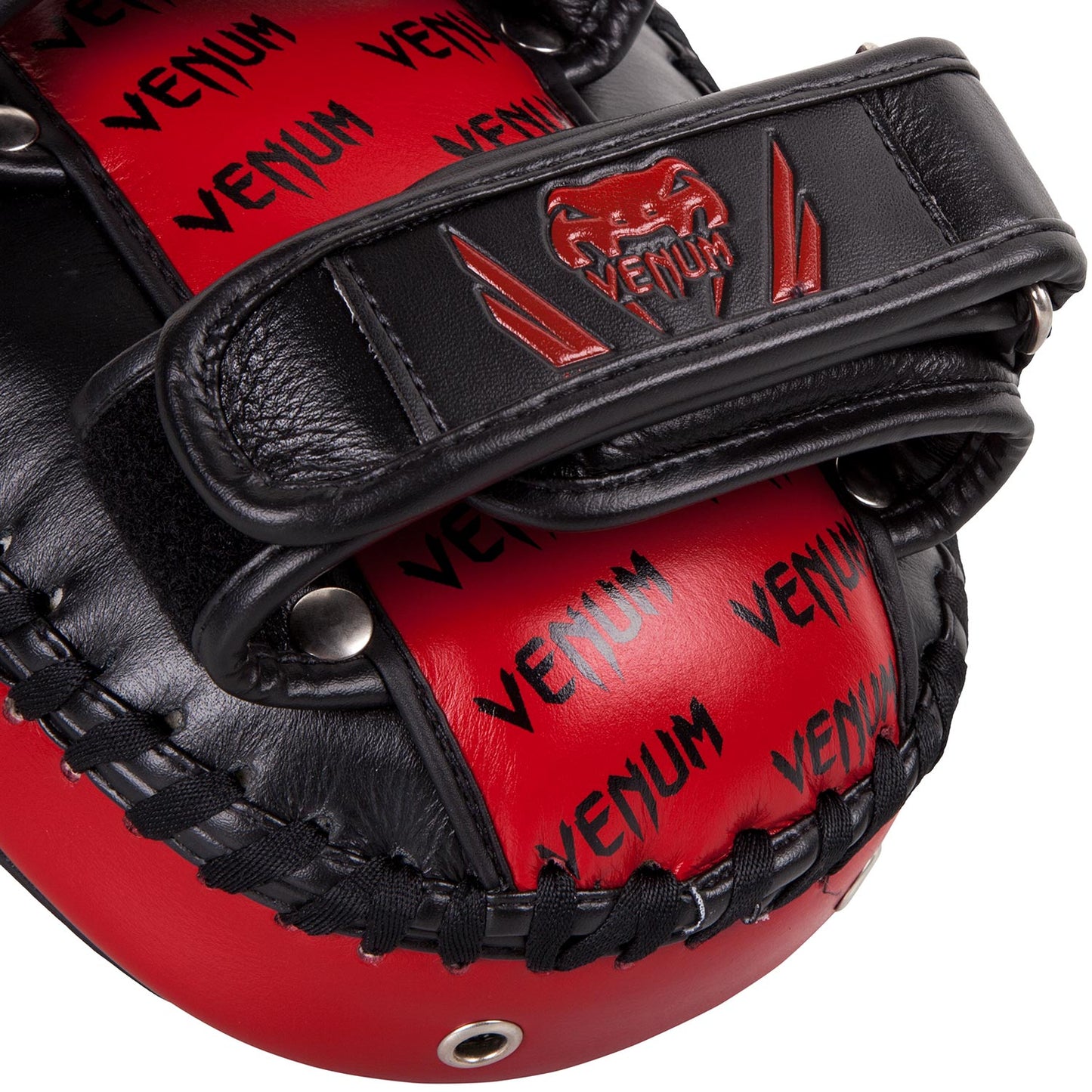 Venum Kick Pads Leather-Black/Red