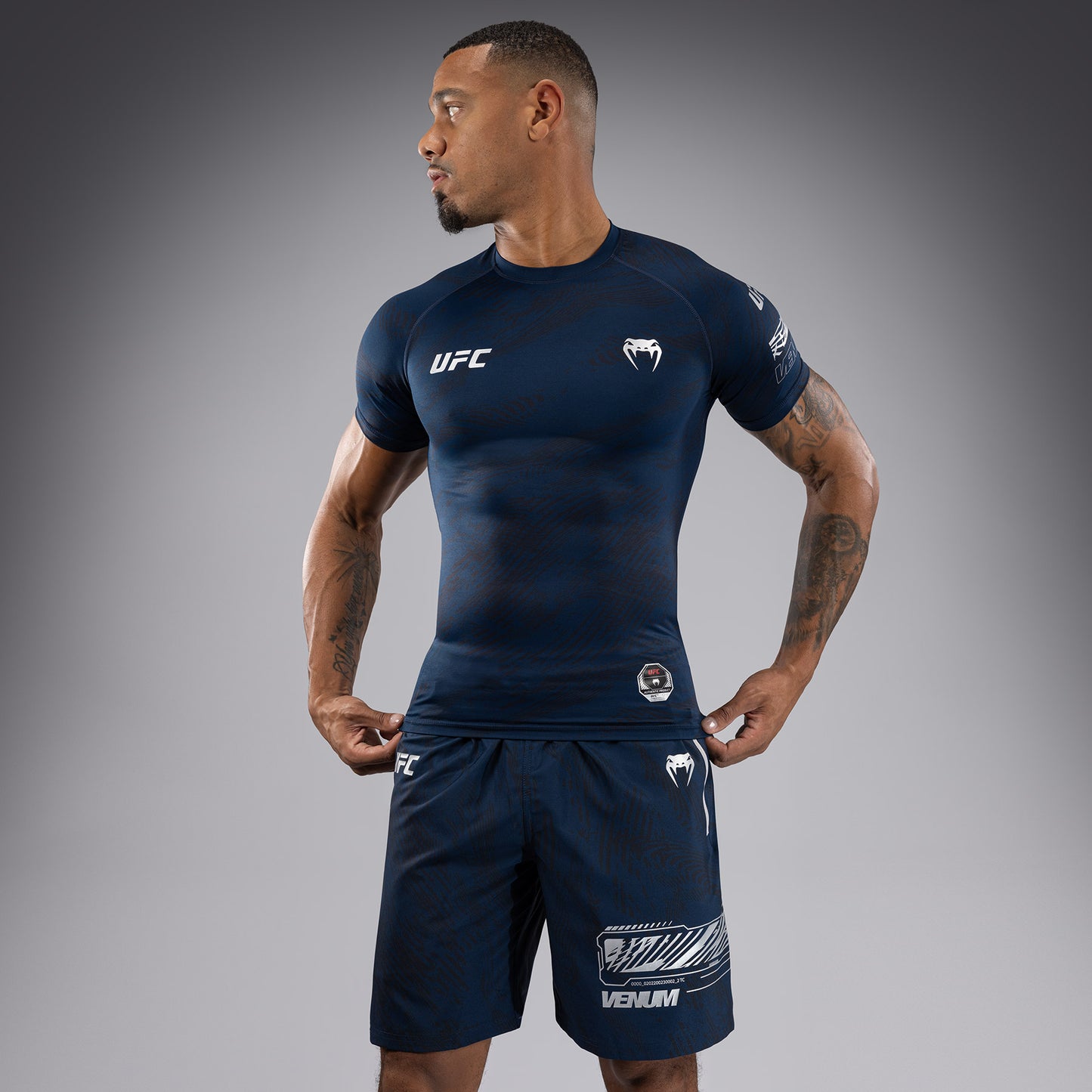 UFC Fusion by Venum Fight Week Men’s Performance Short Sleeve Rashguard - Oceanic Blue