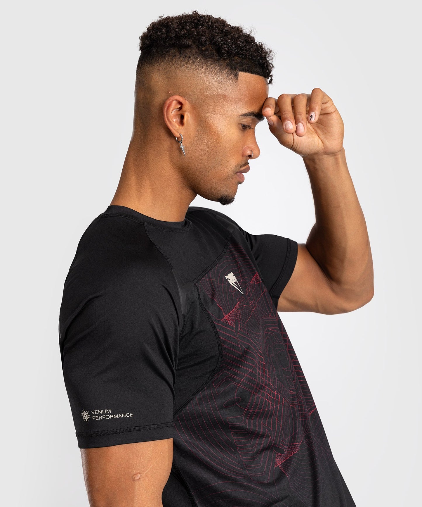 Venum G-Fit Air Men's Dry-Tech T-Shirt - Deep Black / Fire Red