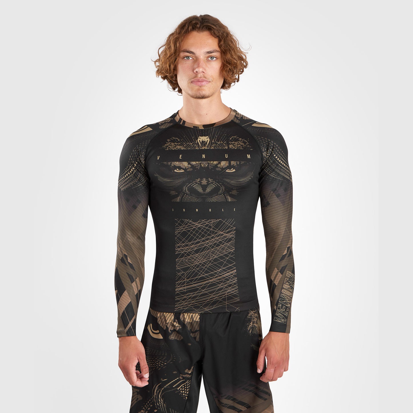 Venum Gorilla Jungle Rashguard Long Sleeves - Black/Sand