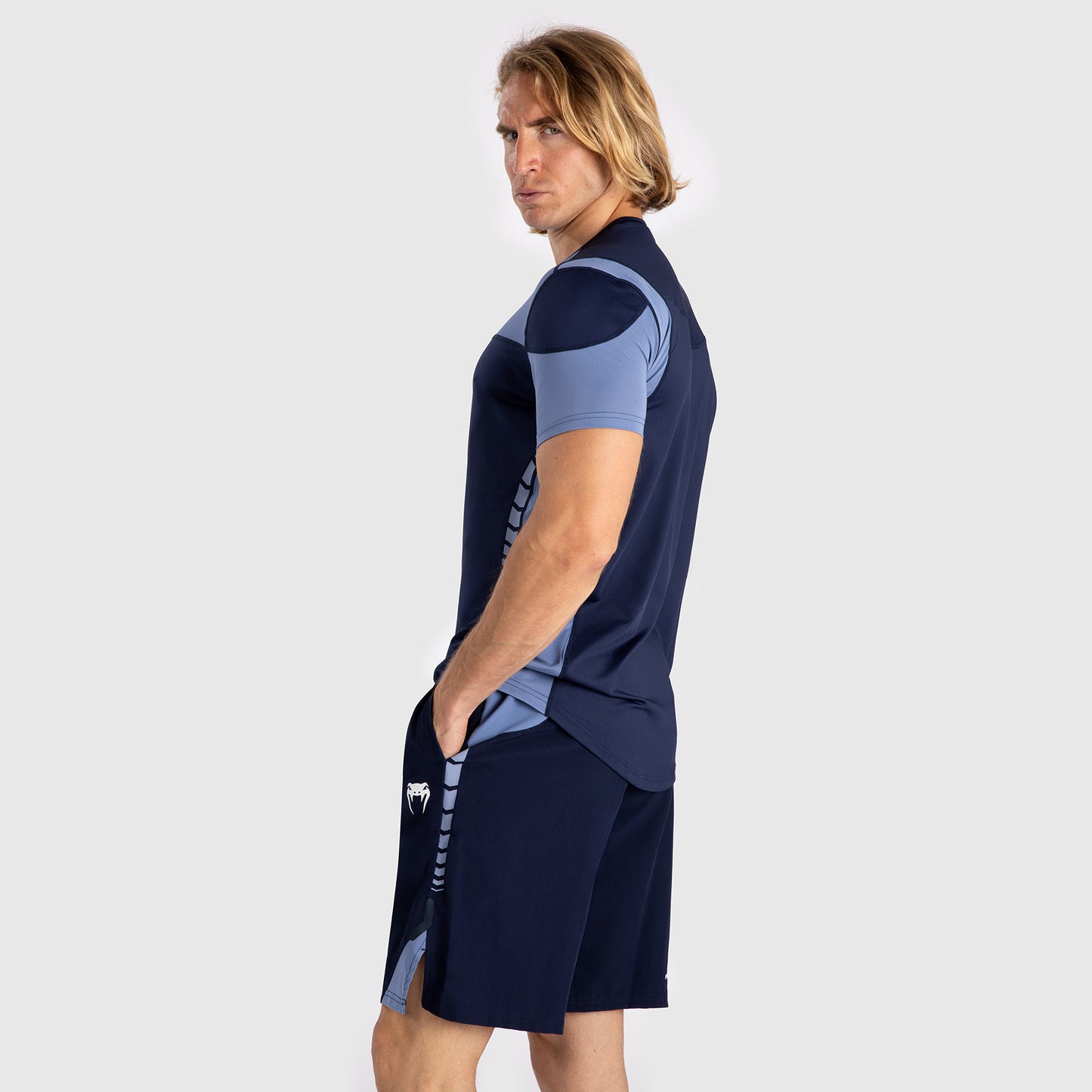 Venum Tempest Men's Dry-Tech T-Shirt - Navy Blue/Blue