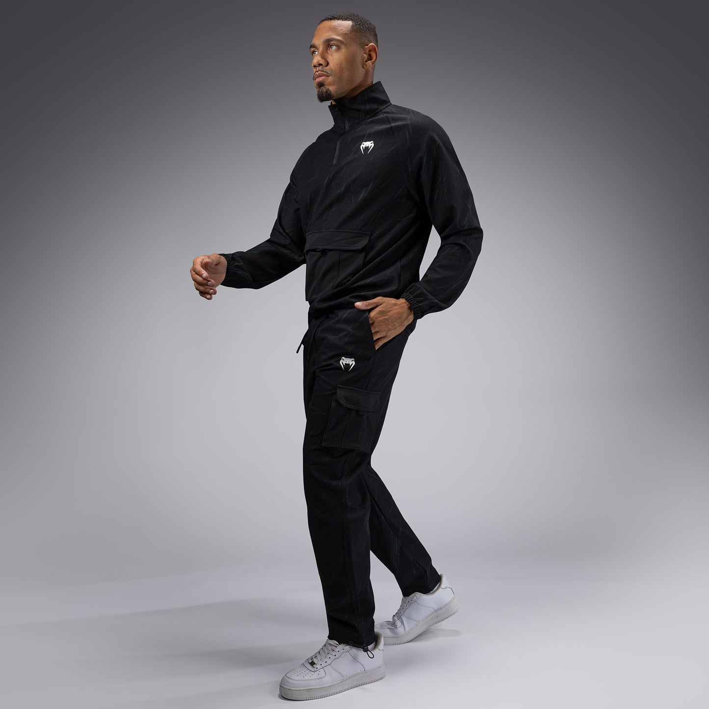 Venum Trooper Men's Half-Zip Jacket - Black/Forest Green