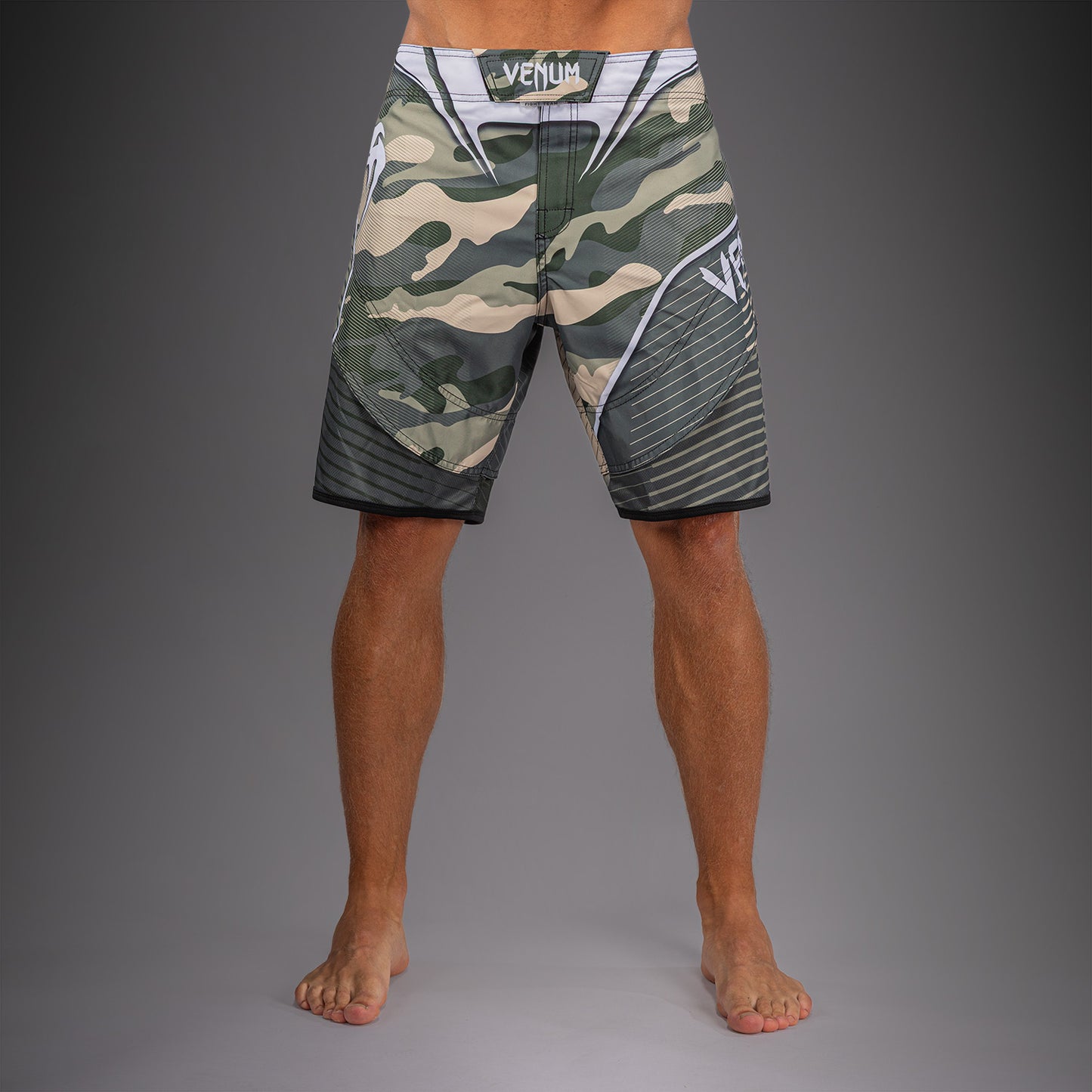 Venum Camo Hero Fight Shorts - Khaki/ Off-White