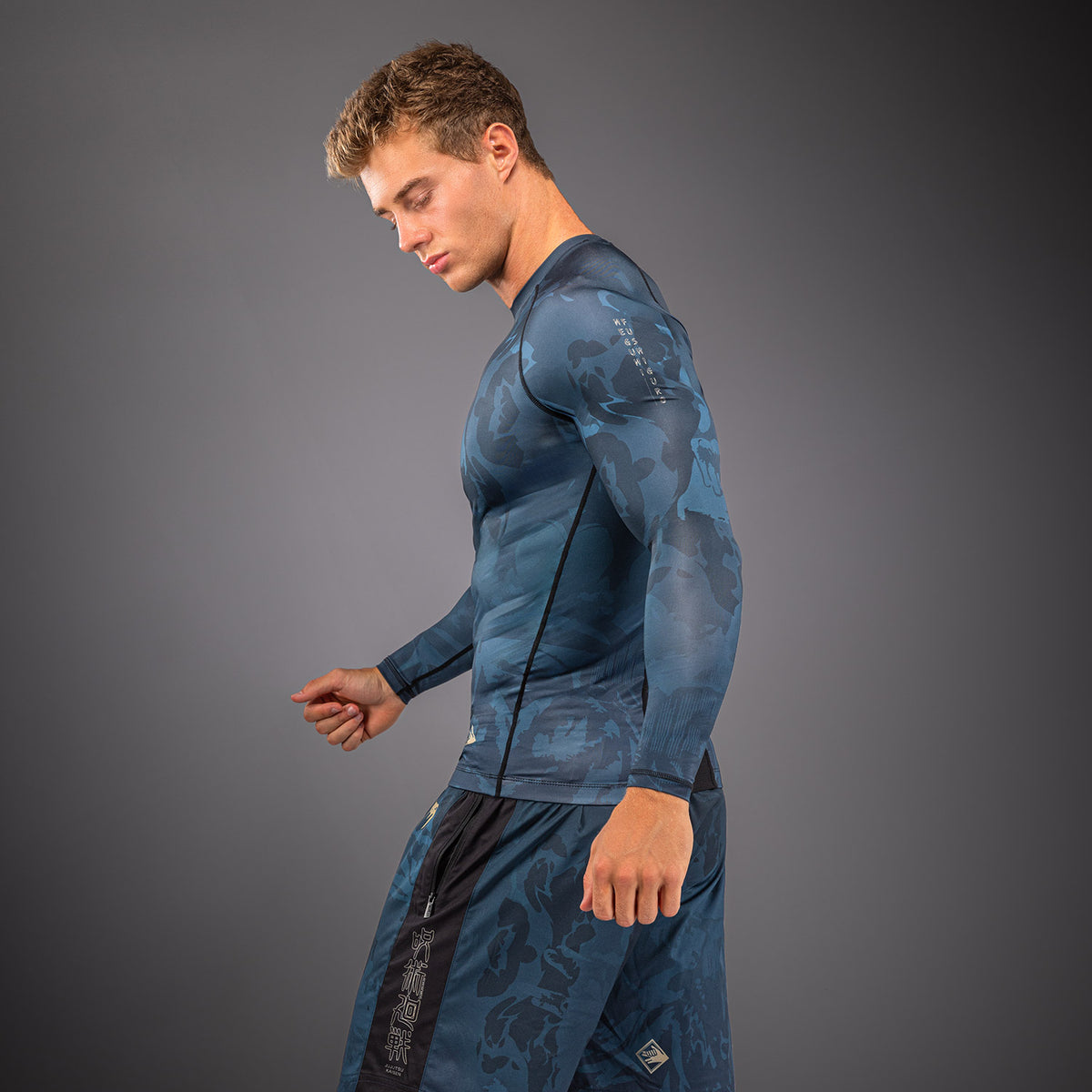 Jujutsu Kaisen x Venum Fushiguro Long Sleeve Rashguard - Ocean Blue