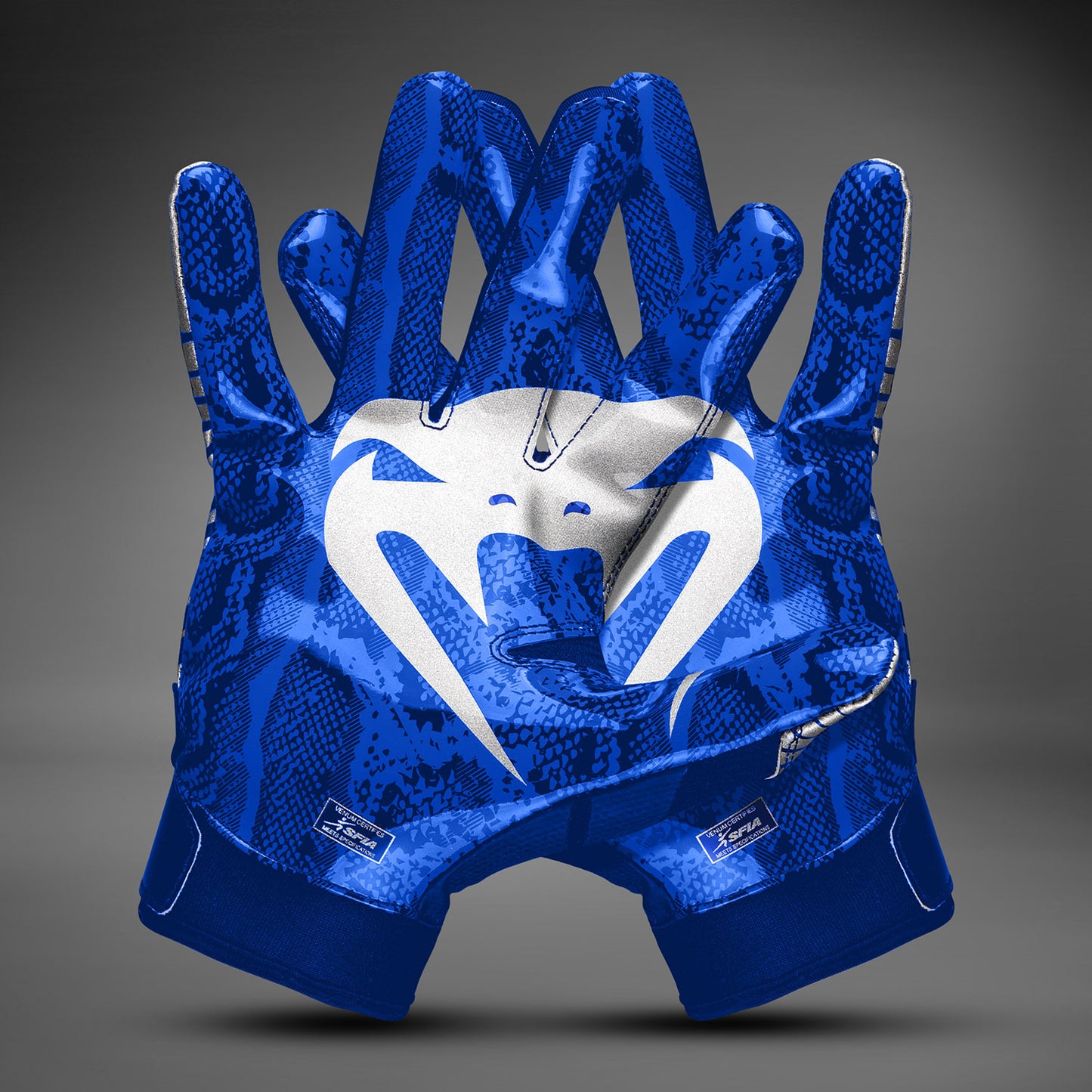 Venum Elite Football Gloves - Royal Blue/Silver