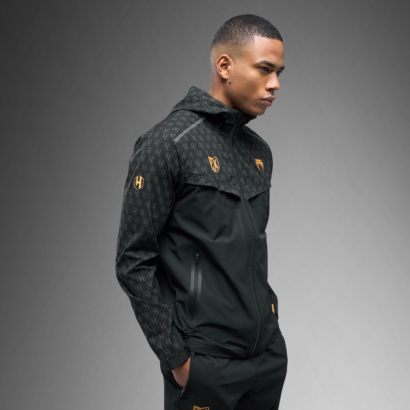 FK x Venum Hexagone MMA tracksuit Complete Tracksuit (Jacket + Pants) - Black/Gold