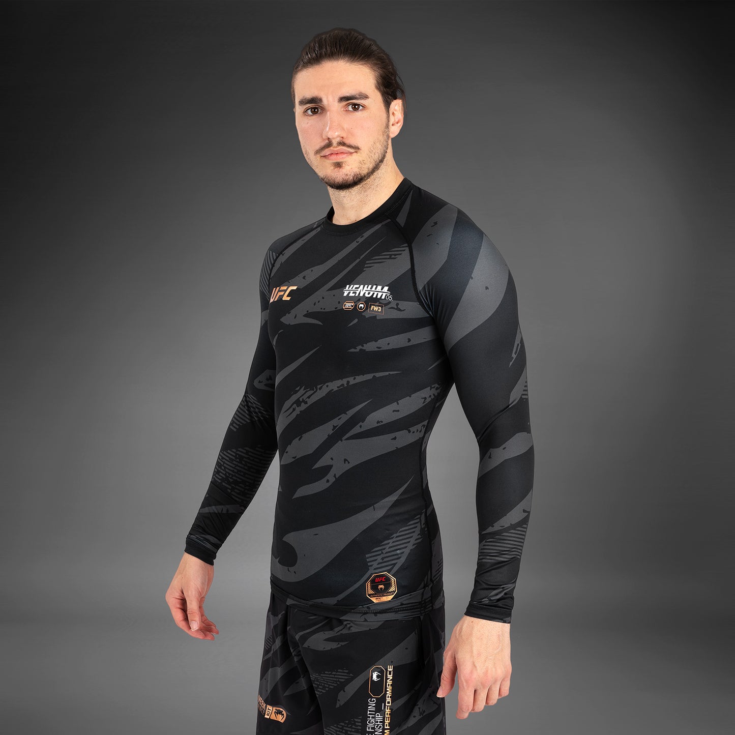 UFC Adrenaline by Venum Fight Week Performance Long Sleeve Rashguard - Urban Camo