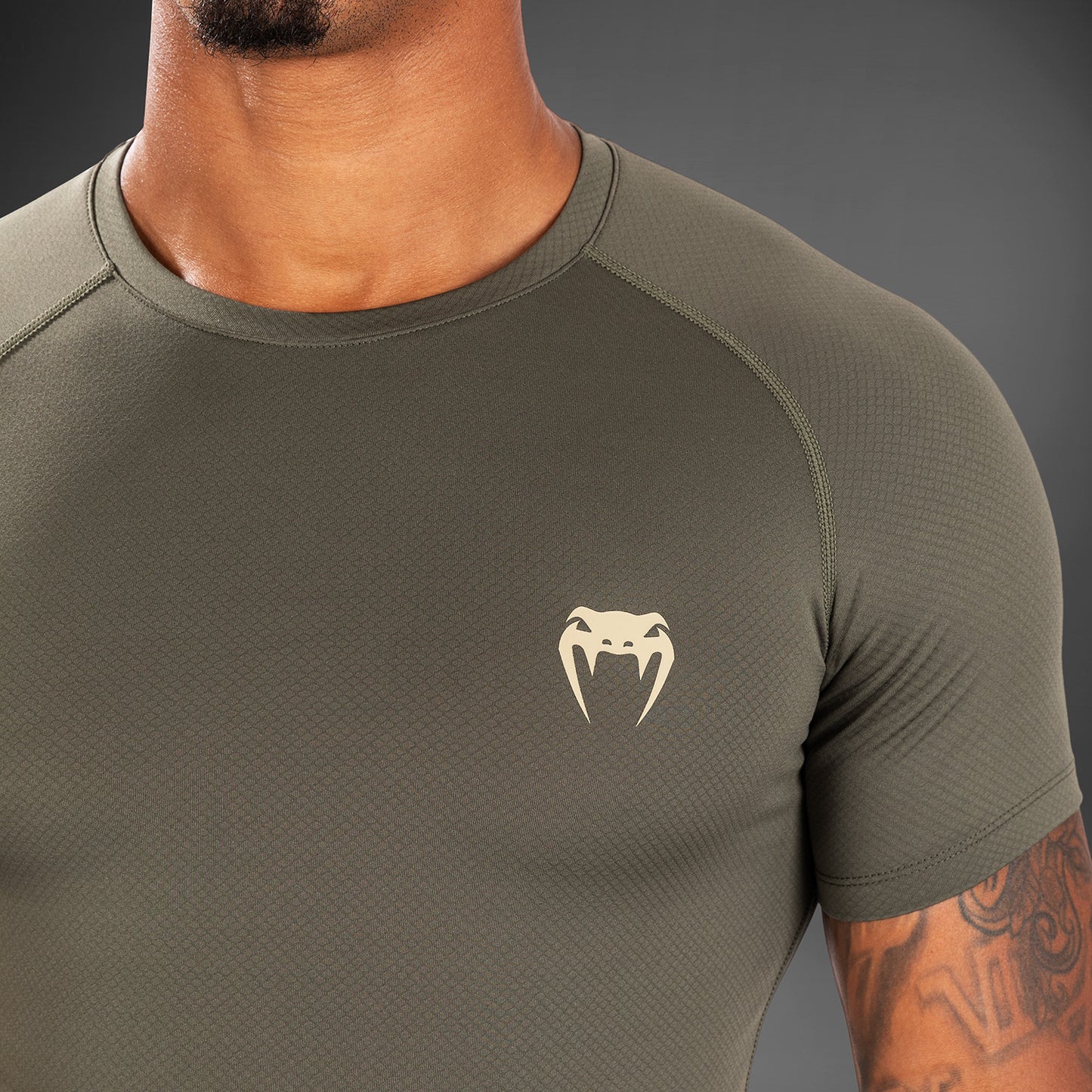 Venum Contender Men’s Short Sleeve Rashguard - Khaki