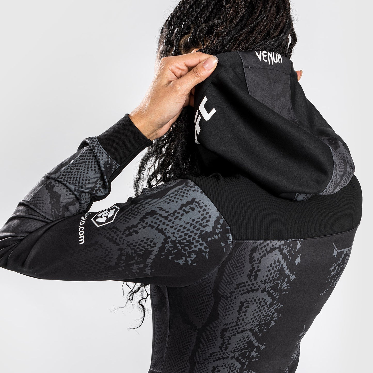 UFC Adrenaline by Venum Personalized Authentic Fight Night  Women's Walkout Hoodie - Black
