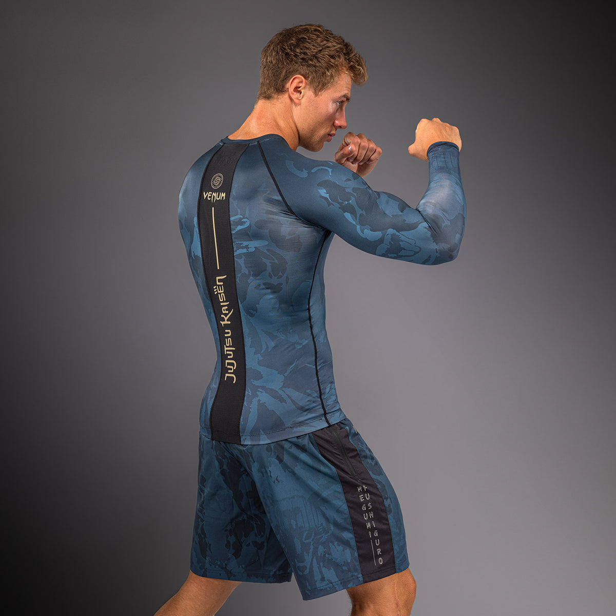 Jujutsu Kaisen x Venum Fushiguro Long Sleeve Rashguard - Ocean Blue