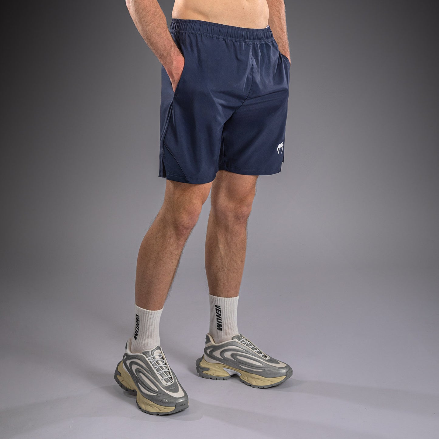 Venum Contender Training Shorts - Navy Blue/White