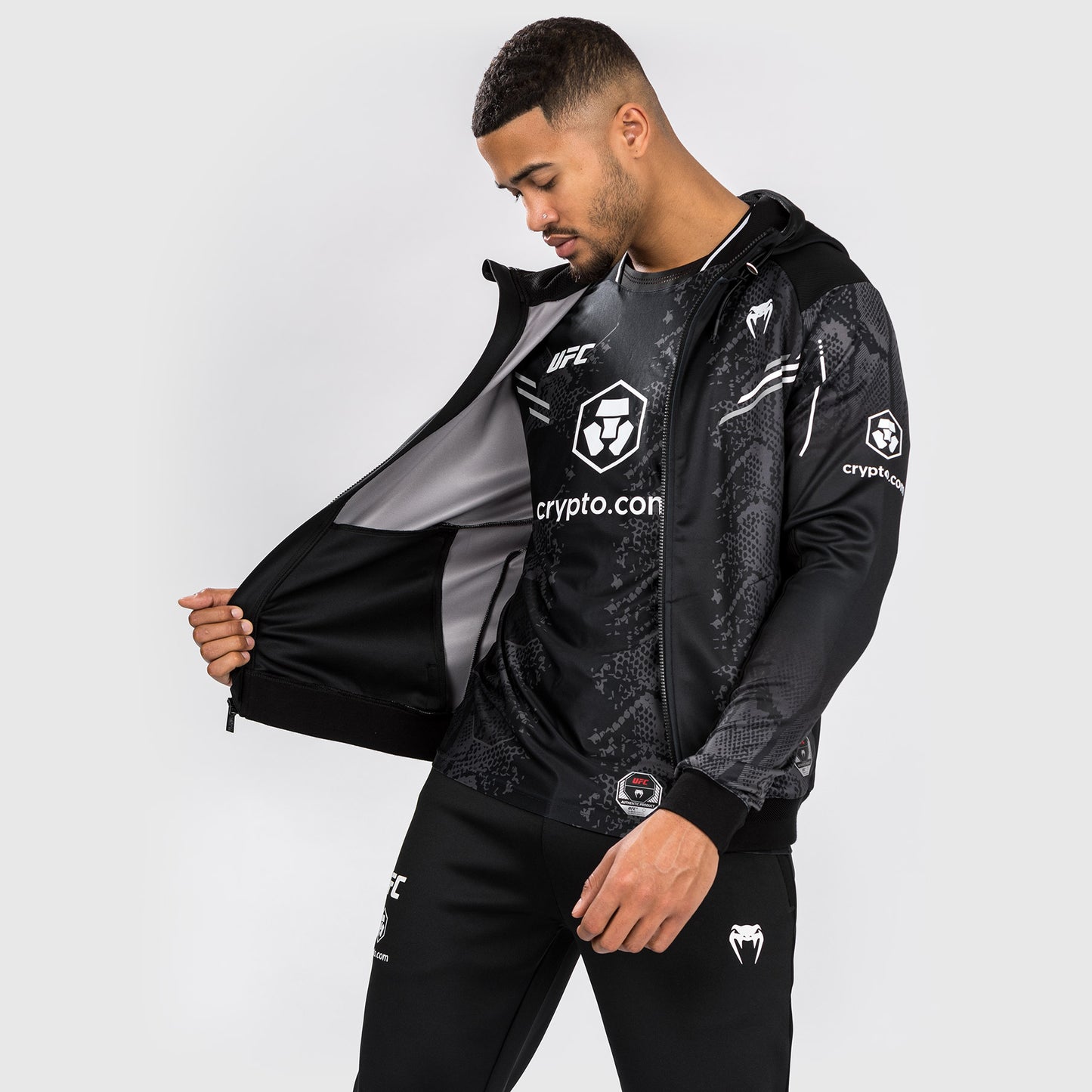 UFC Adrenaline by Venum Authentic Fight Night Men’s Walkout Hoodie - Black