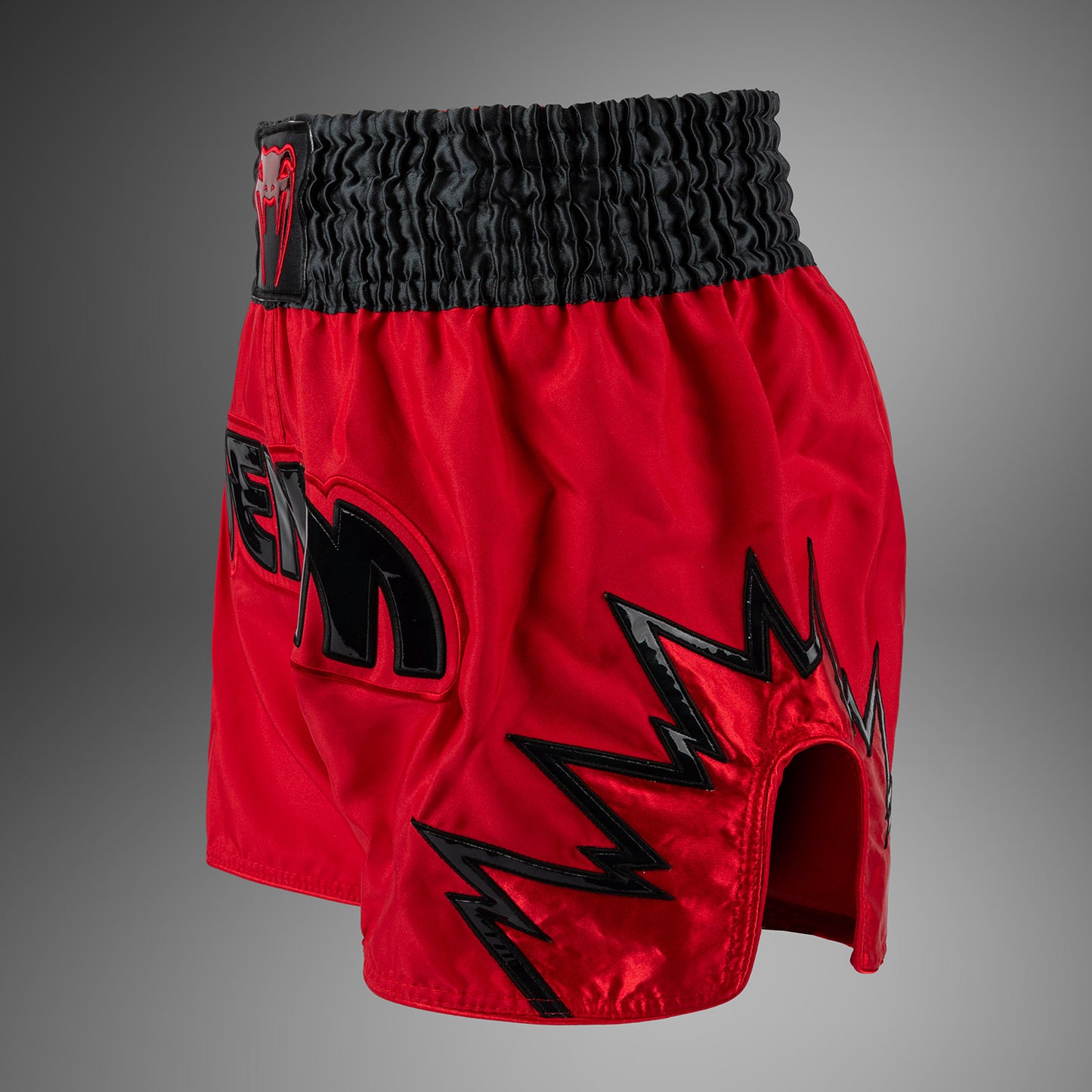 Venum Inferno Muay Thai Shorts - Red/Charcol Grey/Black