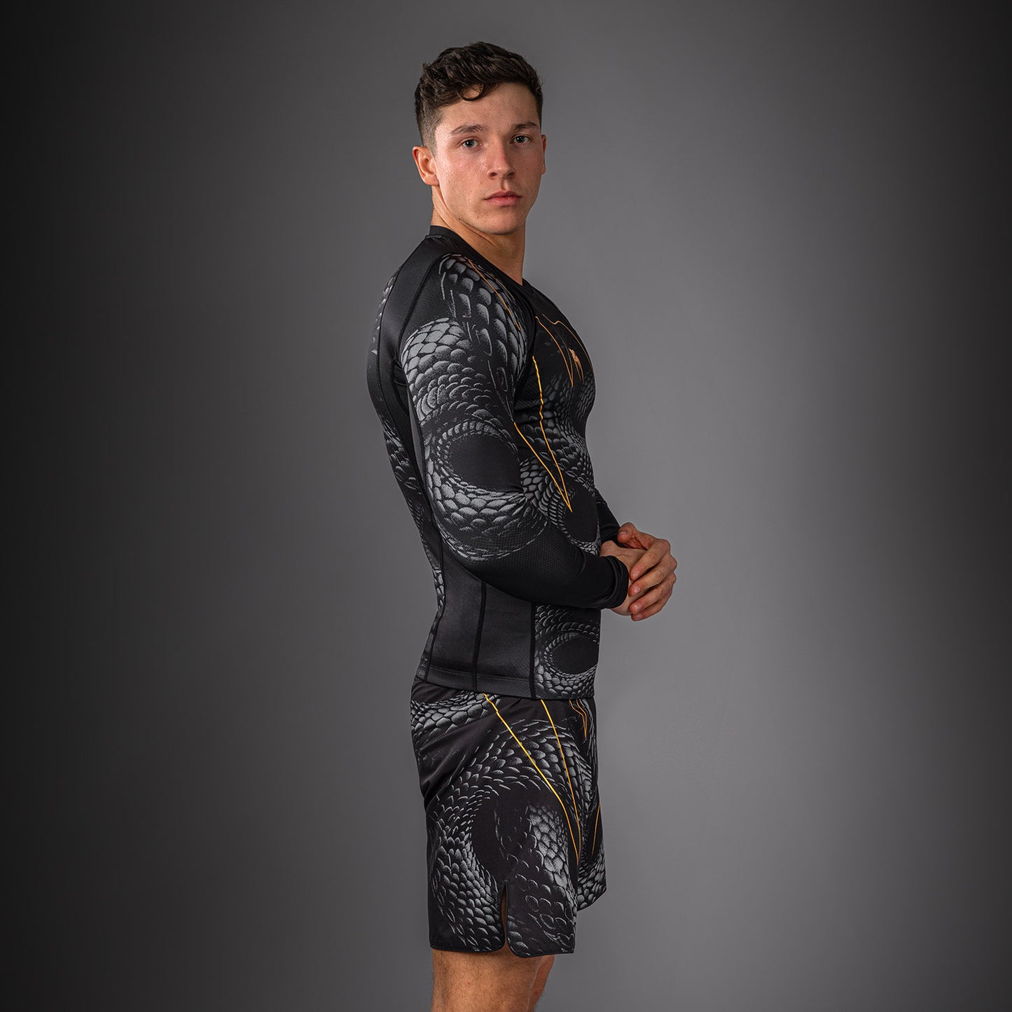 Venum Matupa Long Sleeve Rashguard - Black/Grey/Gold