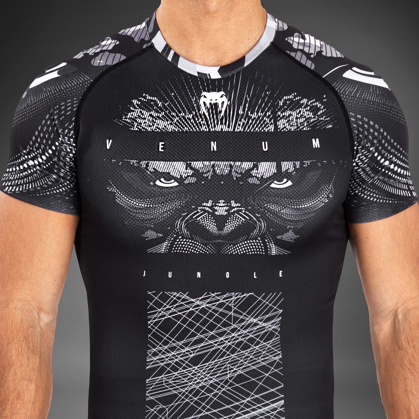 Venum Gorilla Jungle Rashguards Short Sleeves - Black/White