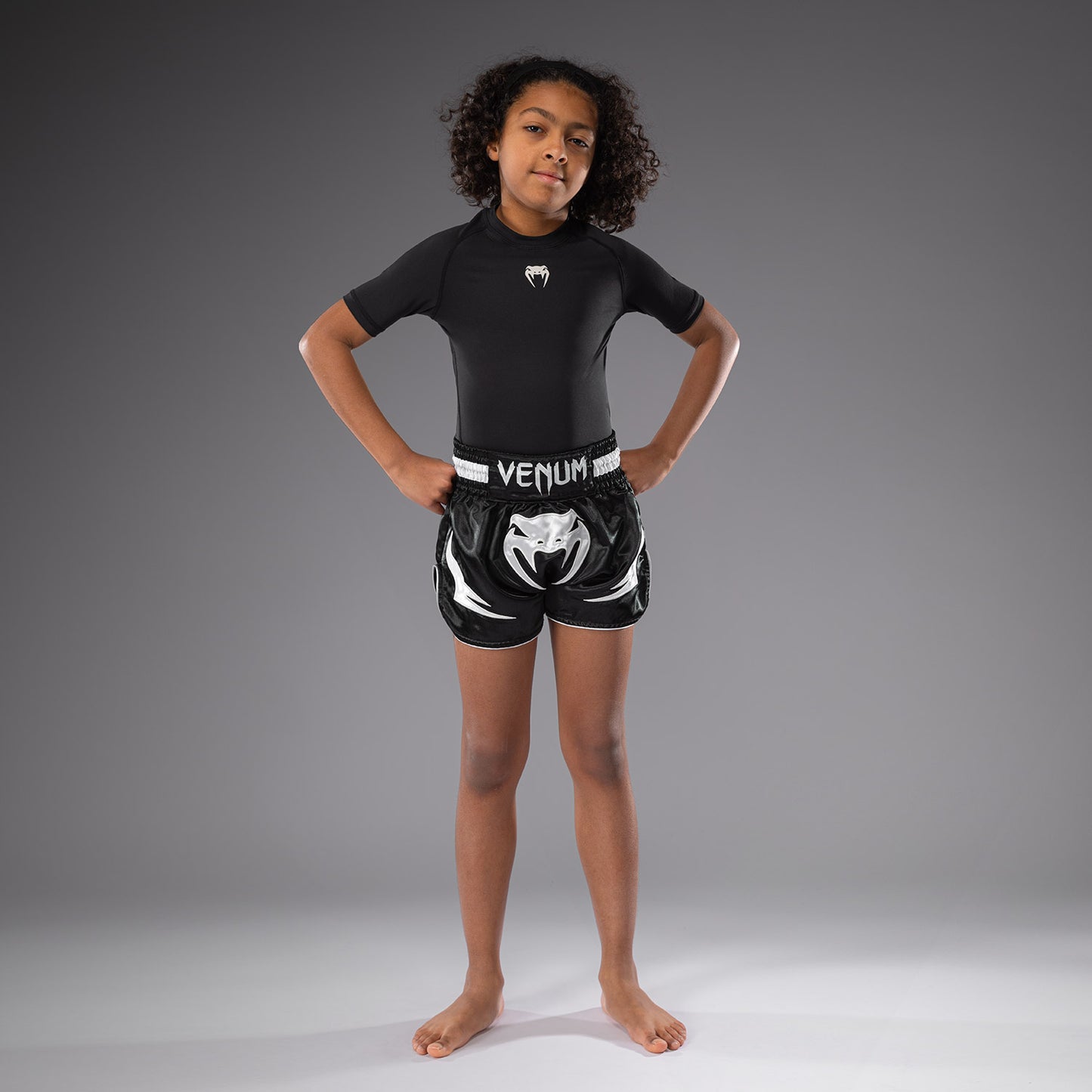 Venum Inferno Kids Thai Shorts - Black
