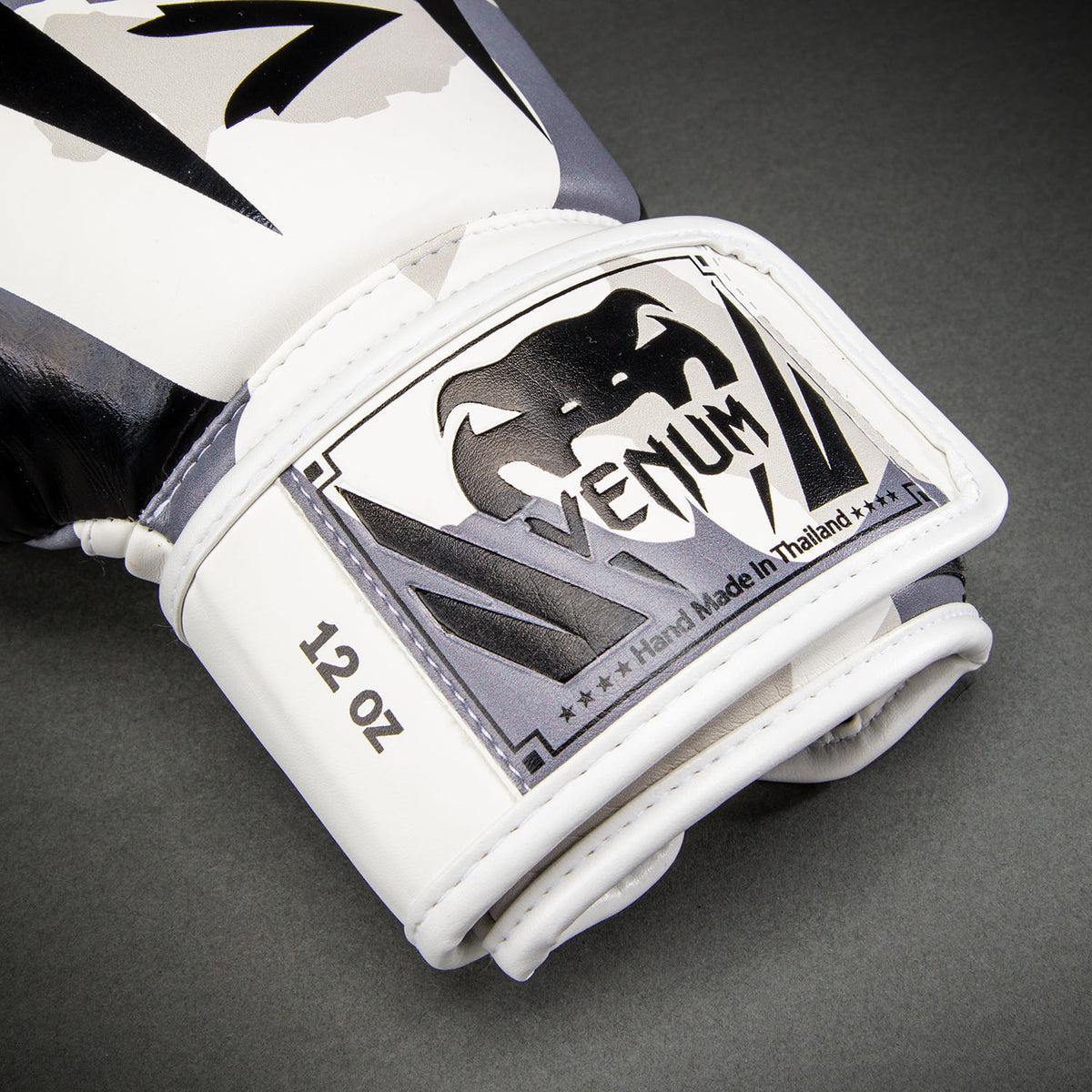 Venum Elite Camo Boxing Gloves - White/Light Grey
