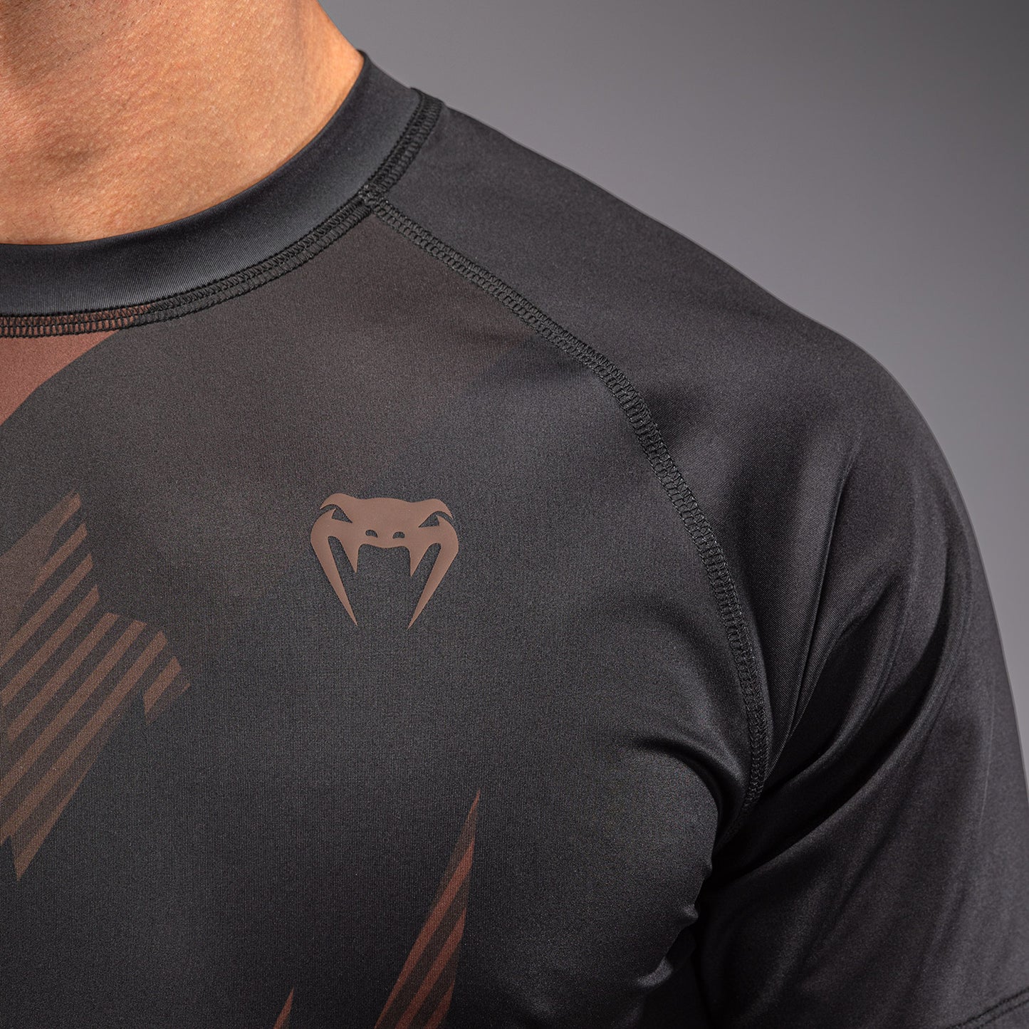 Venum No-Gi 6.0 Dry Tech T-Shirt - Black/Brown