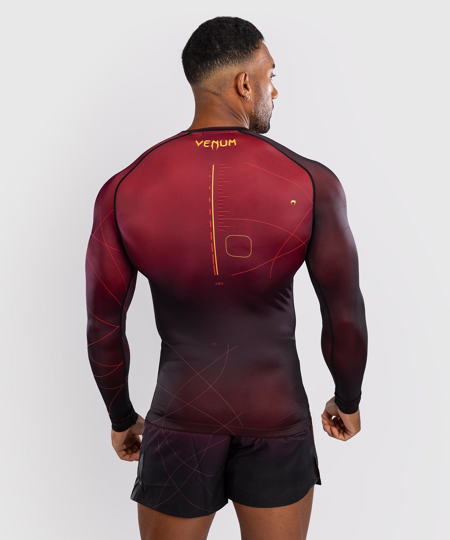 Venum Tactical XT Men's Long Sleeve Rashguard - Black/Burgundy/Gold