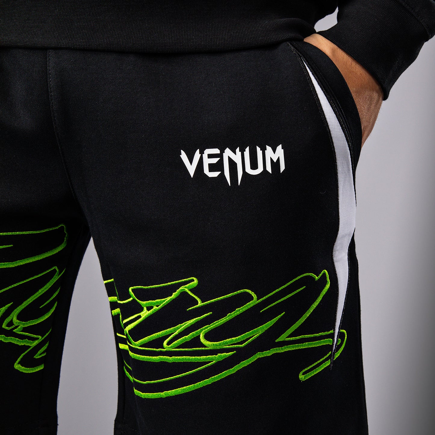 Venum x Bud Racing Men’s Cotton Shorts - Black/White/Lime Green