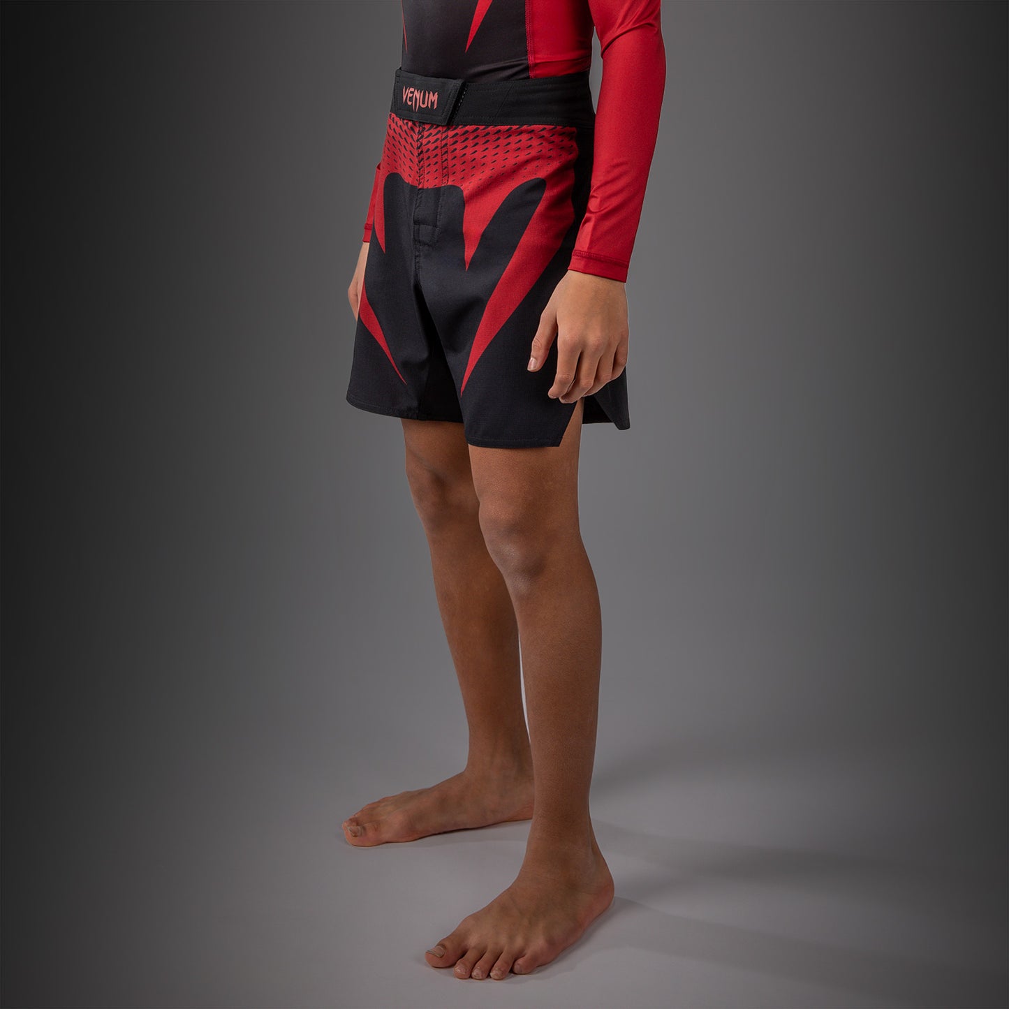 Venum Attack Kids Fight Shorts - Black/Red