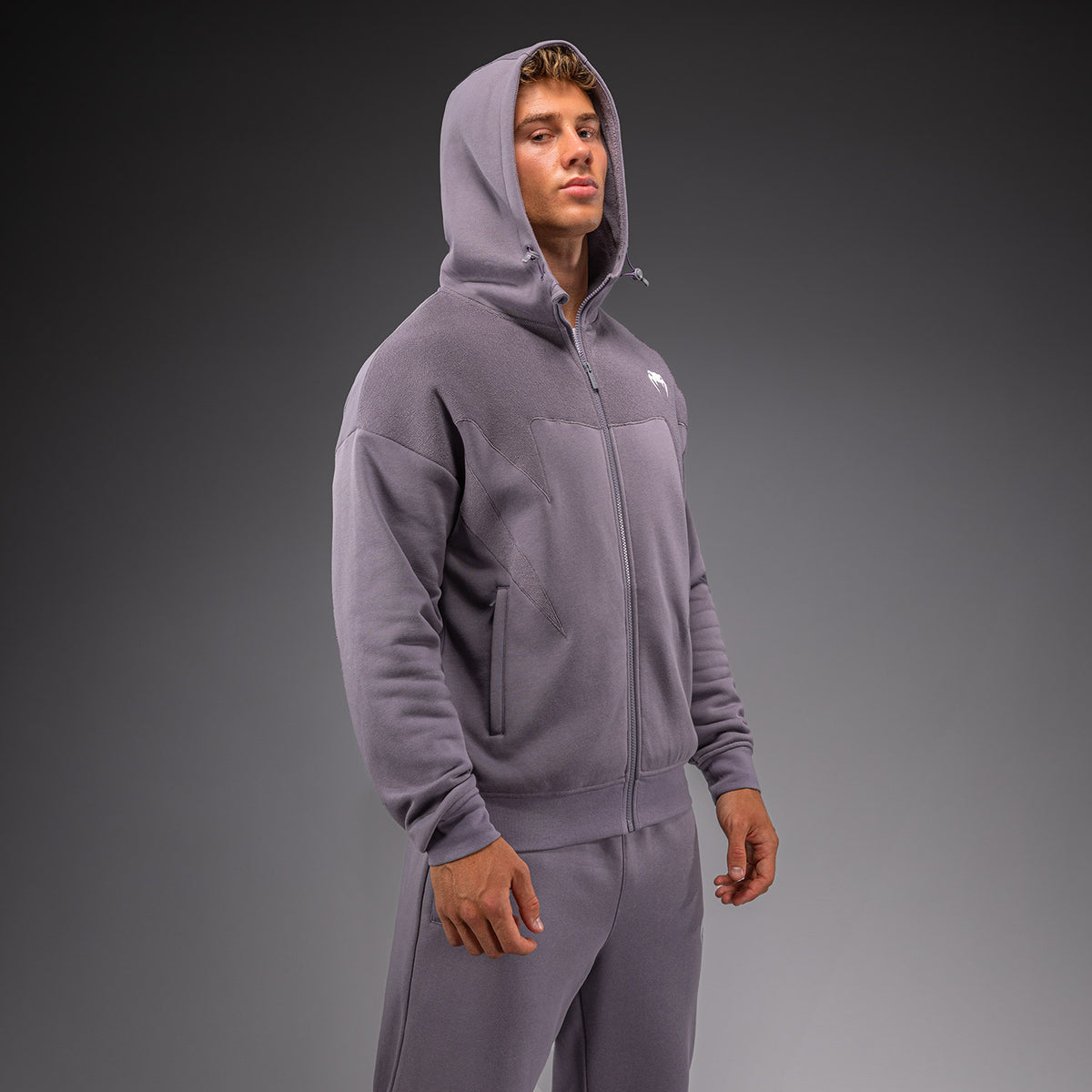Venum Attack Fleece & Weave Track Jacket - Lavender Grey