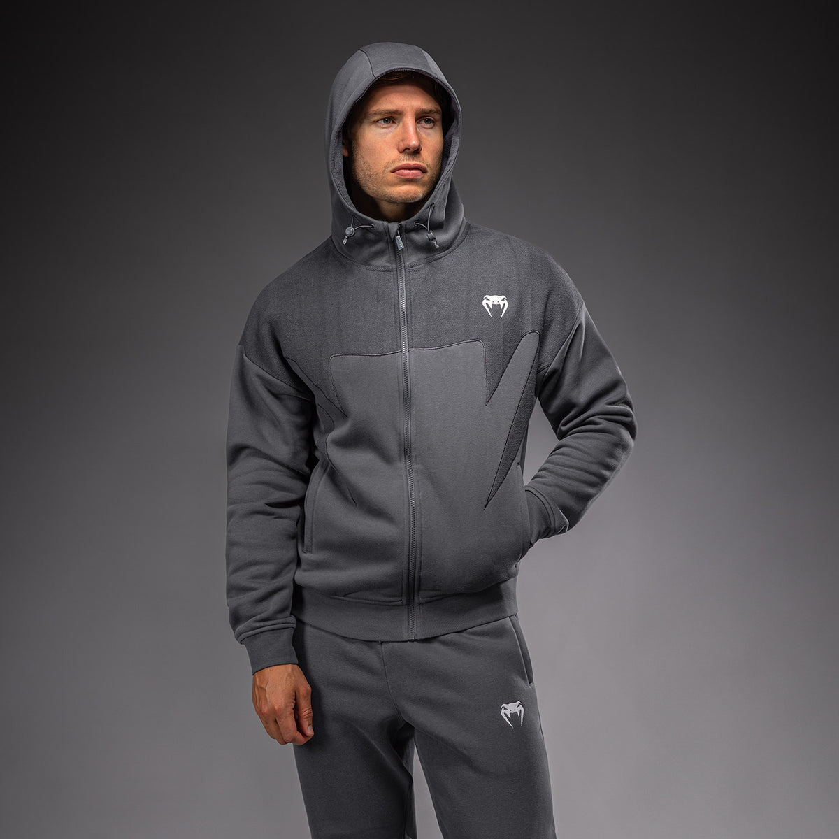 Venum Attack Fleece & Weave Track Jacket - Grey