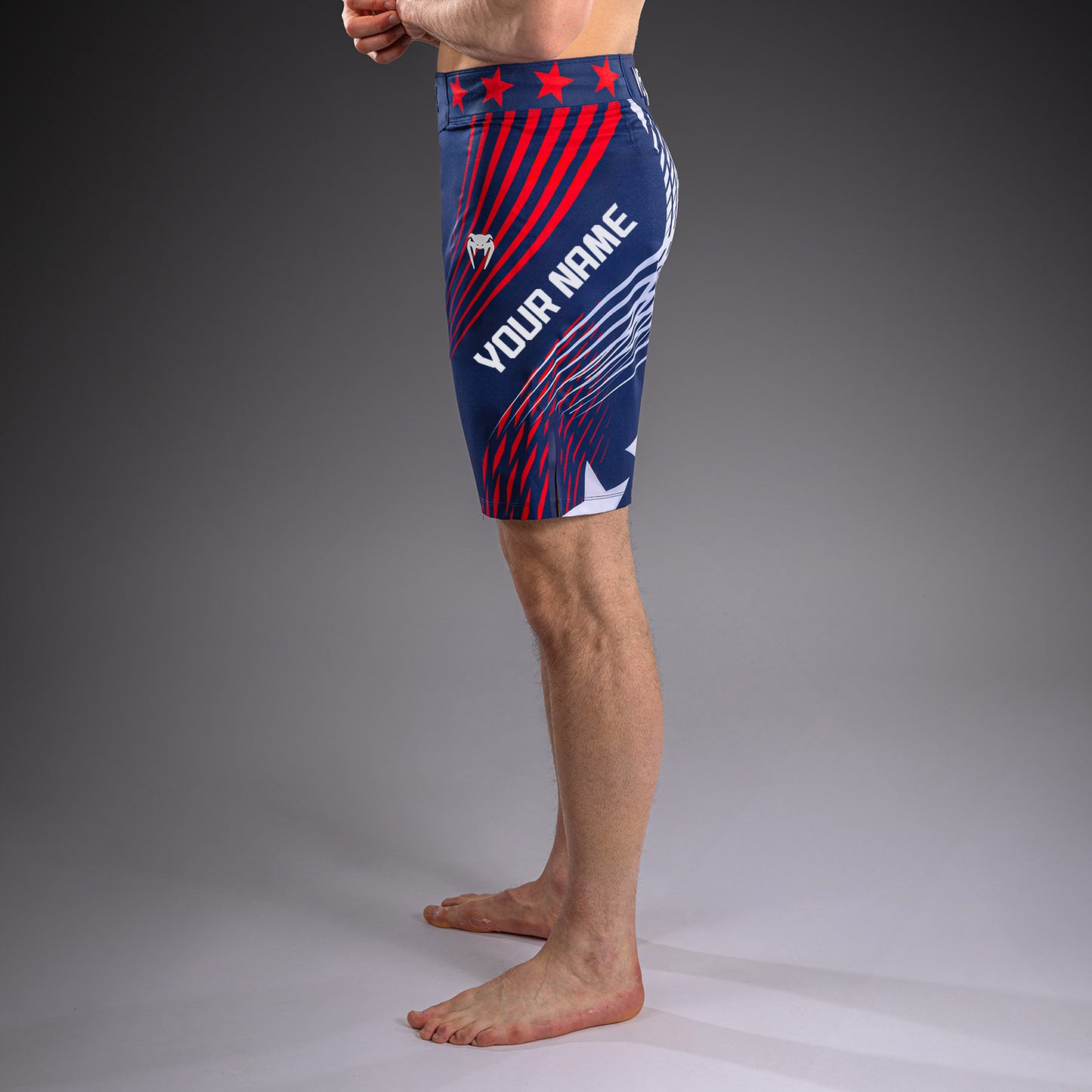 Men's Official UFC Freedom 250 by Venum Blue Authentic Fight Night Long Fit Fight Short