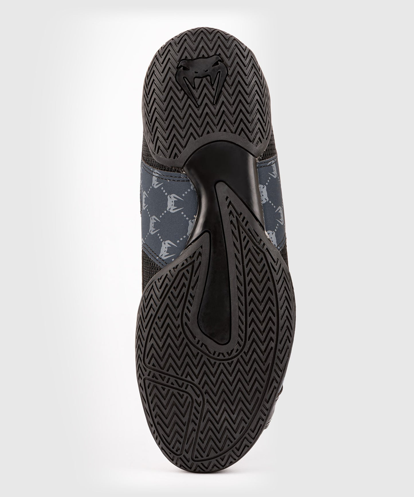 Venum Elite Evo Monogram Boxing Shoes – Black/Navy Blue