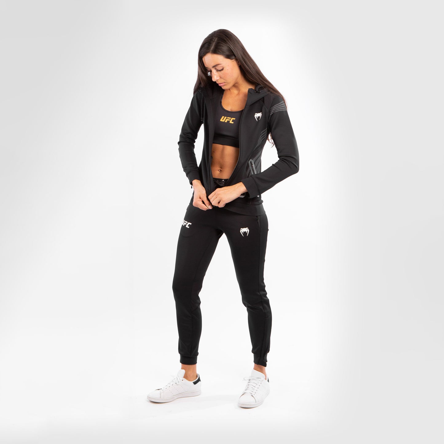 UFC Venum Authentic Fight Night Women's Walkout Hoodie - Black