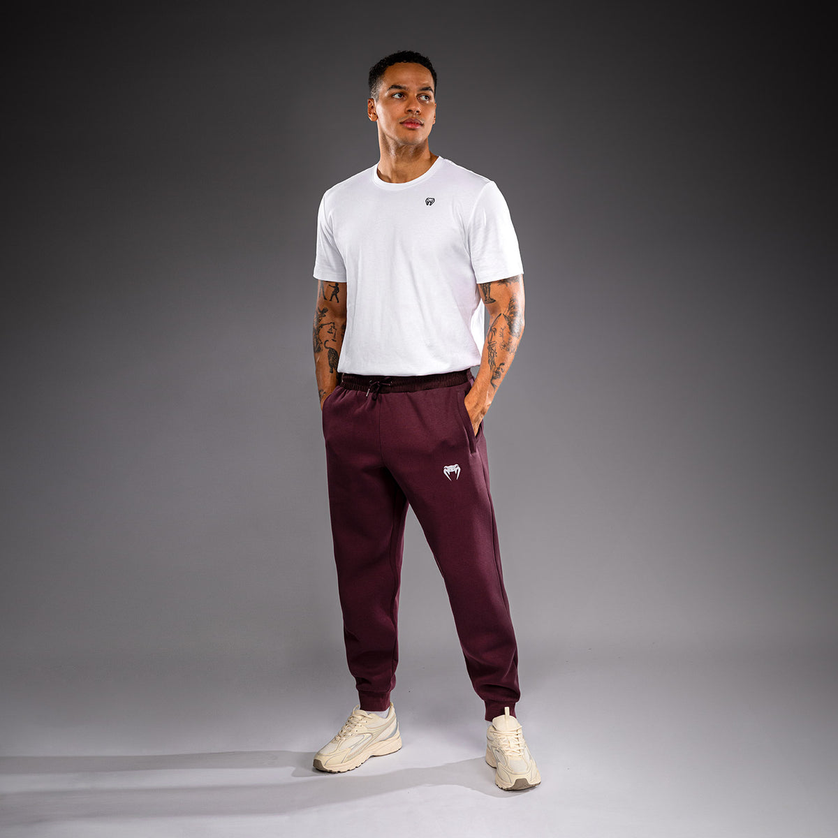Venum Attack Fleece & Weave Joggers - Burgundy
