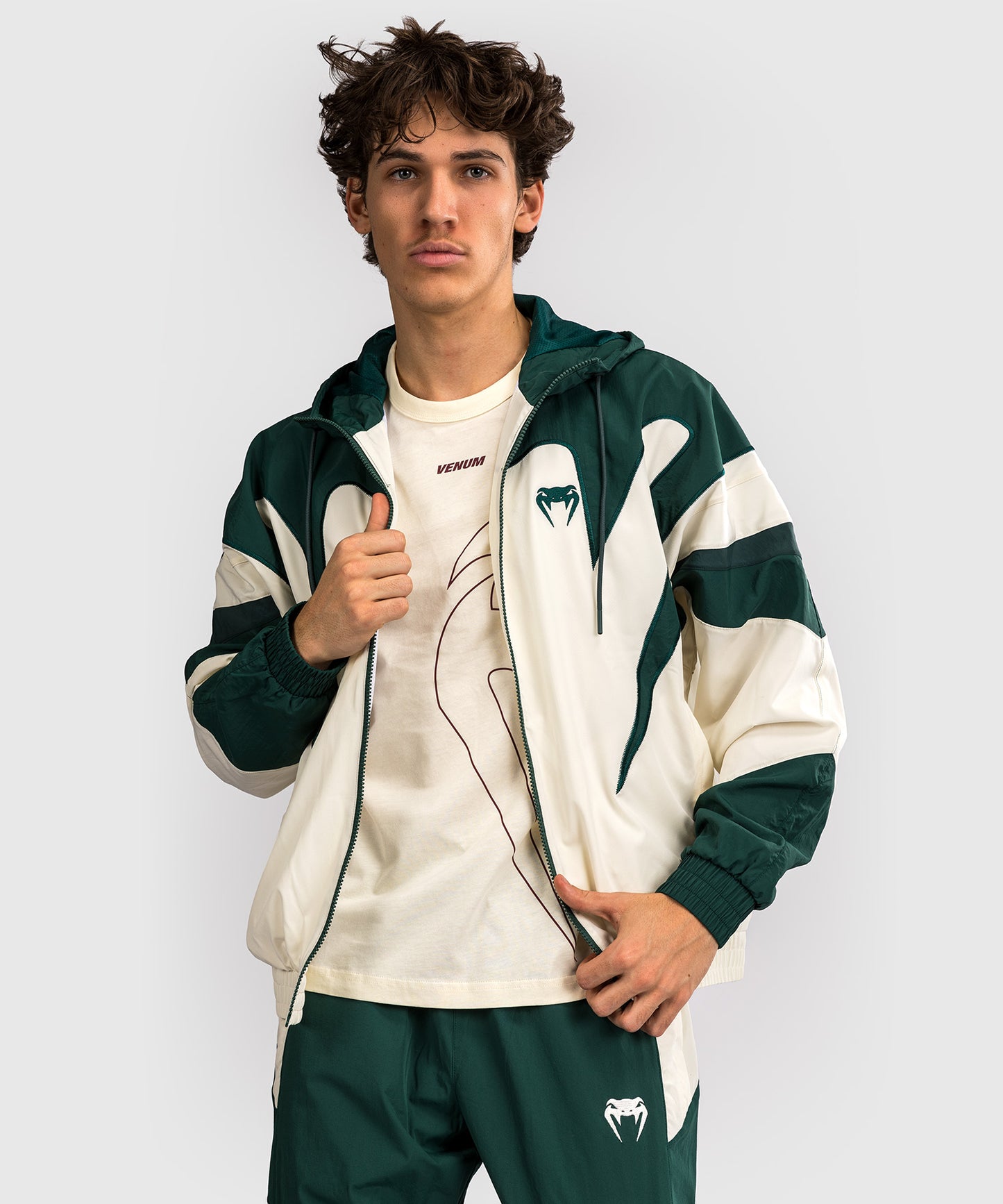 Venum Attack 90 Tracksuit Jacket - Forest Green/Ice