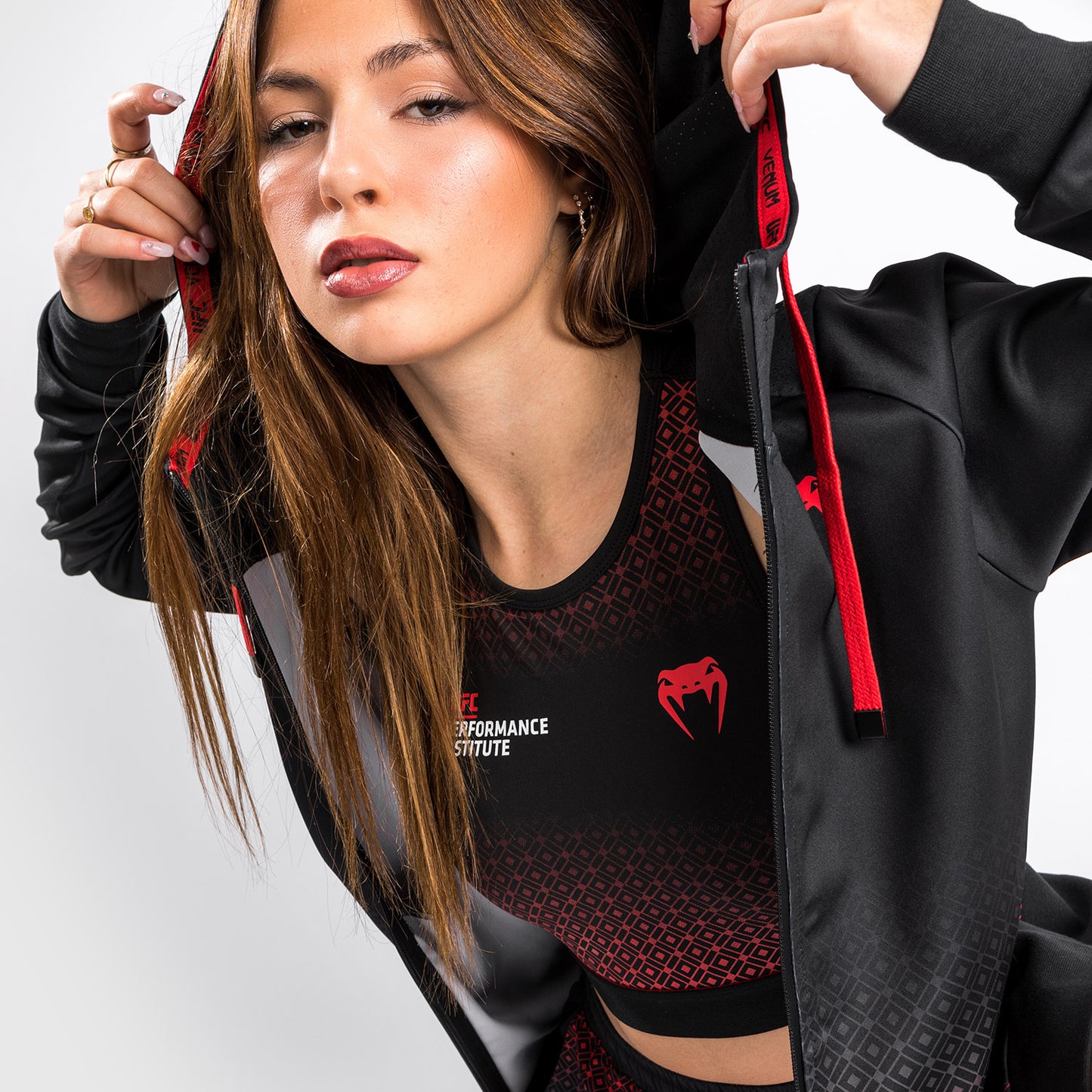 UFC Venum Performance Institute Hoodie - For Women - Black/Red