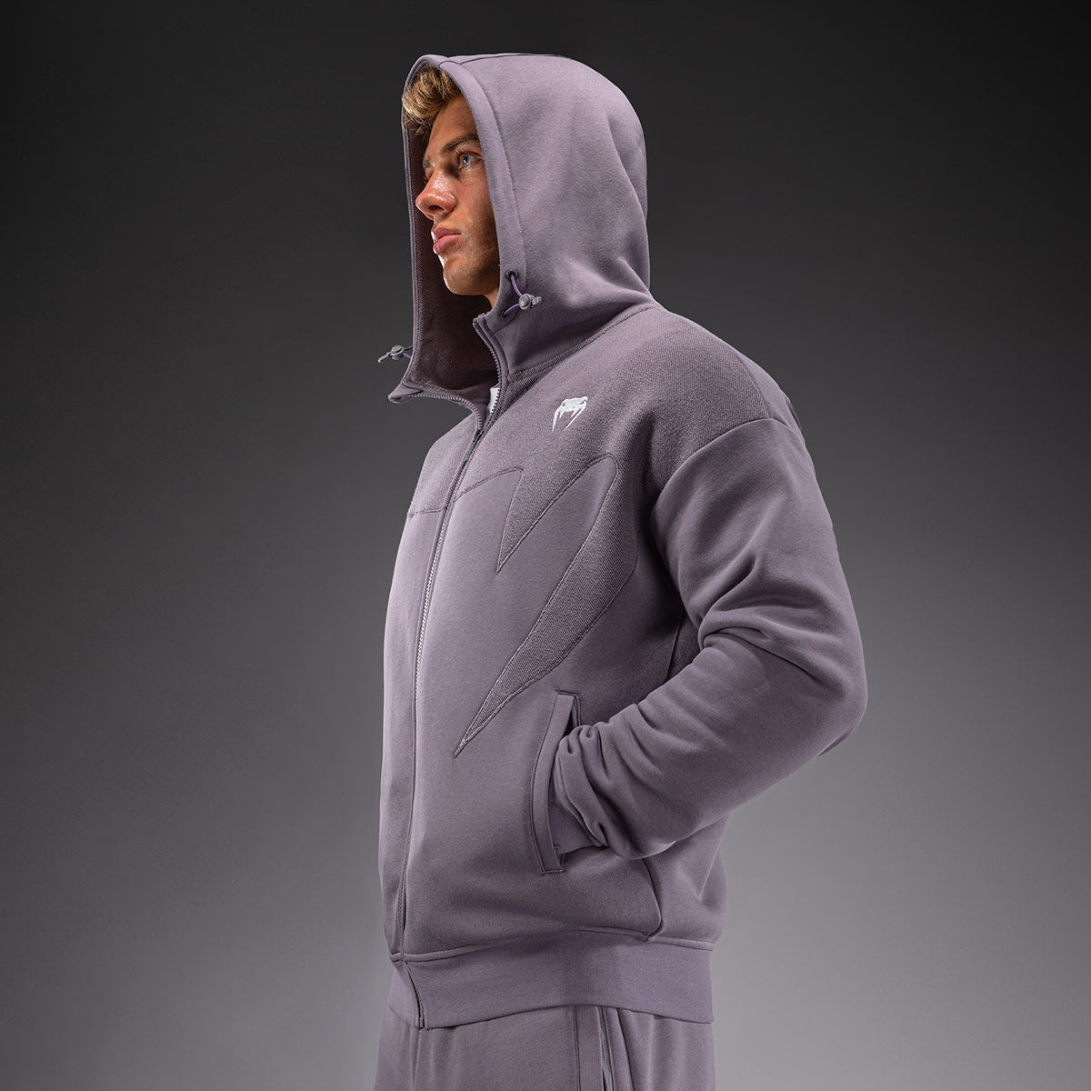 Venum Attack Fleece & Weave Track Jacket - Lavender Grey