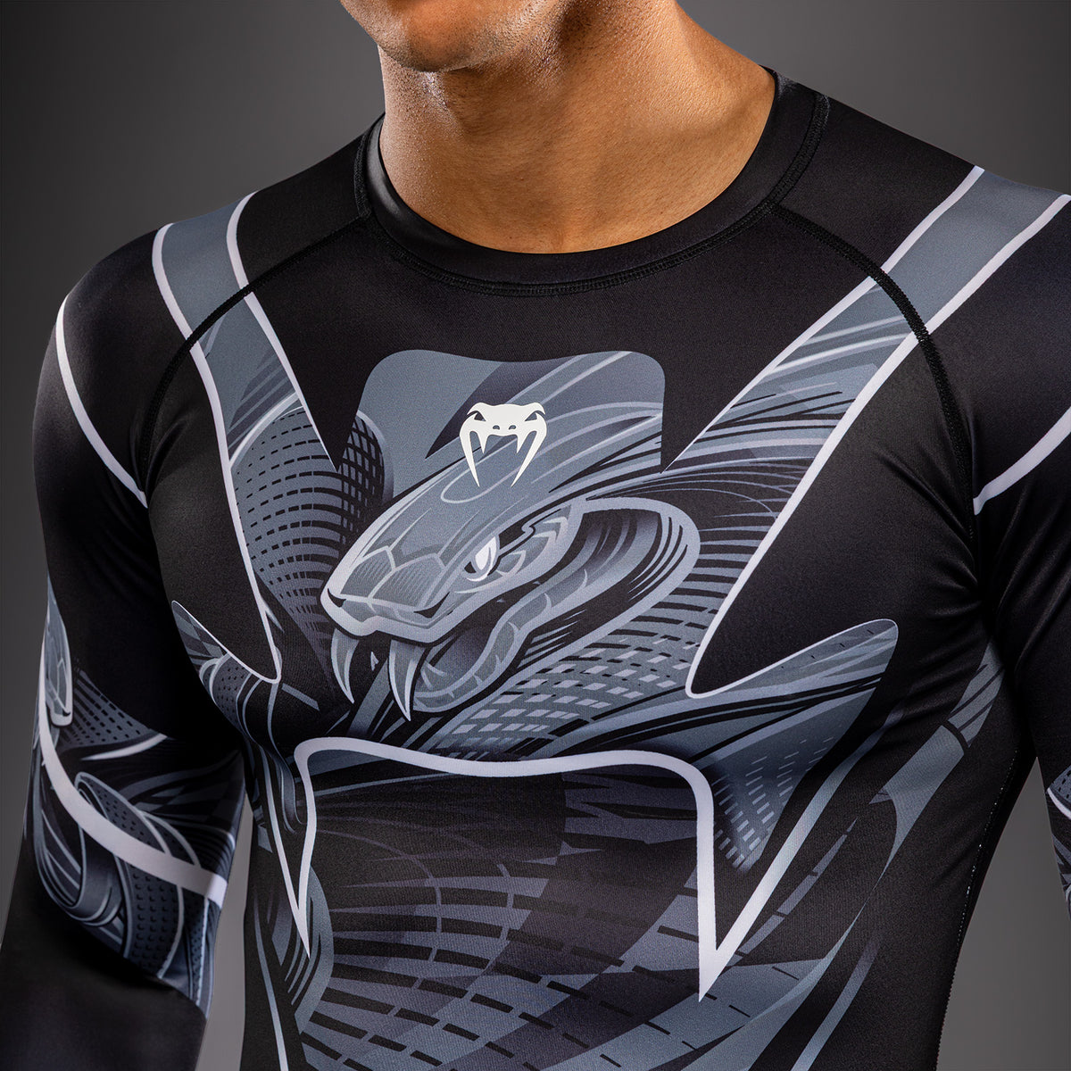 Venum Crimson Viper 2.0 Long Sleeve Rashguard - Black/Grey