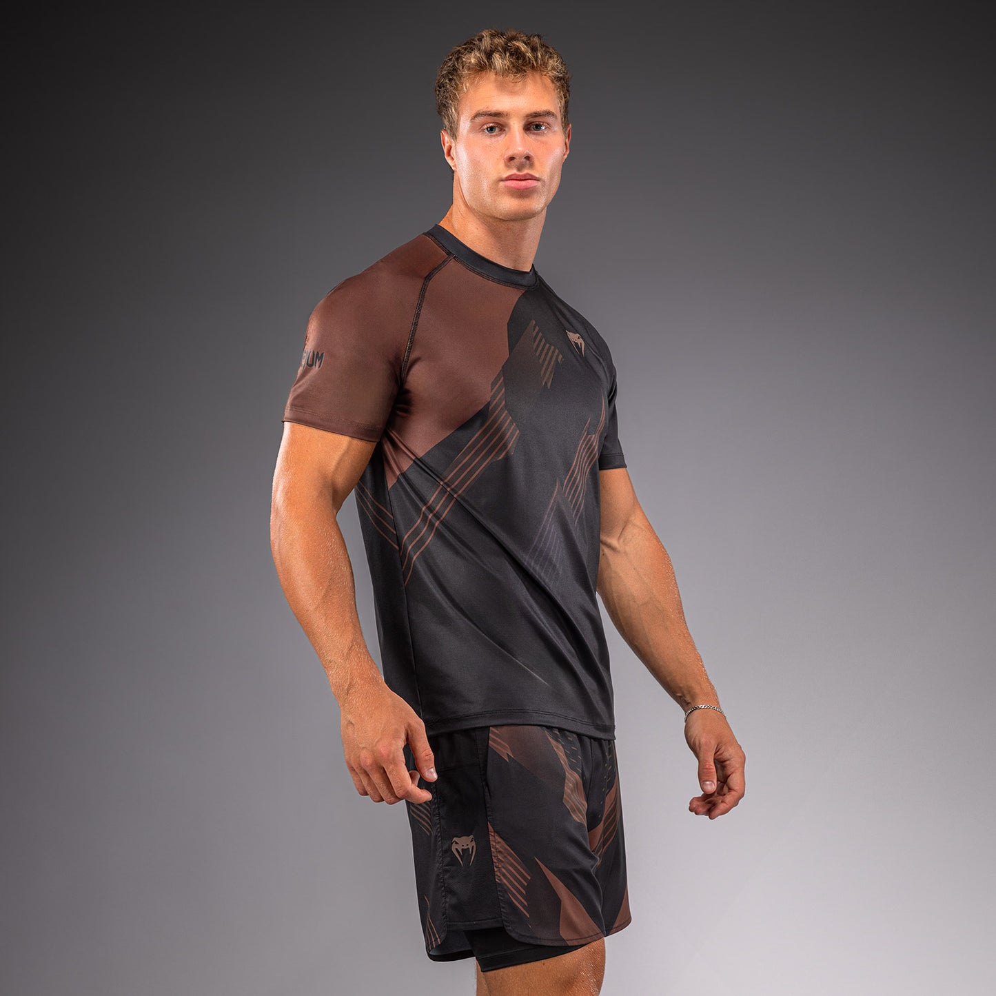 Venum No-Gi 6.0 Dry Tech T-Shirt - Black/Brown