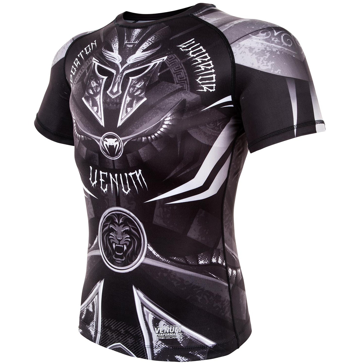 Venum Gladiator 3.0 Rashguard - Black/White - Short Sleeves