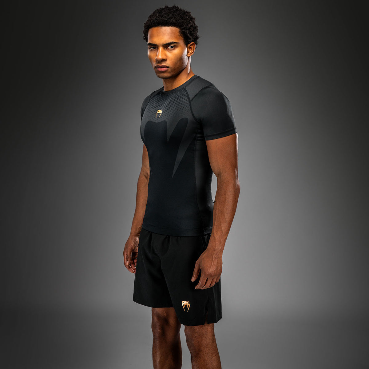 Venum Attack Short Sleeve Rashguard - Black/Gold