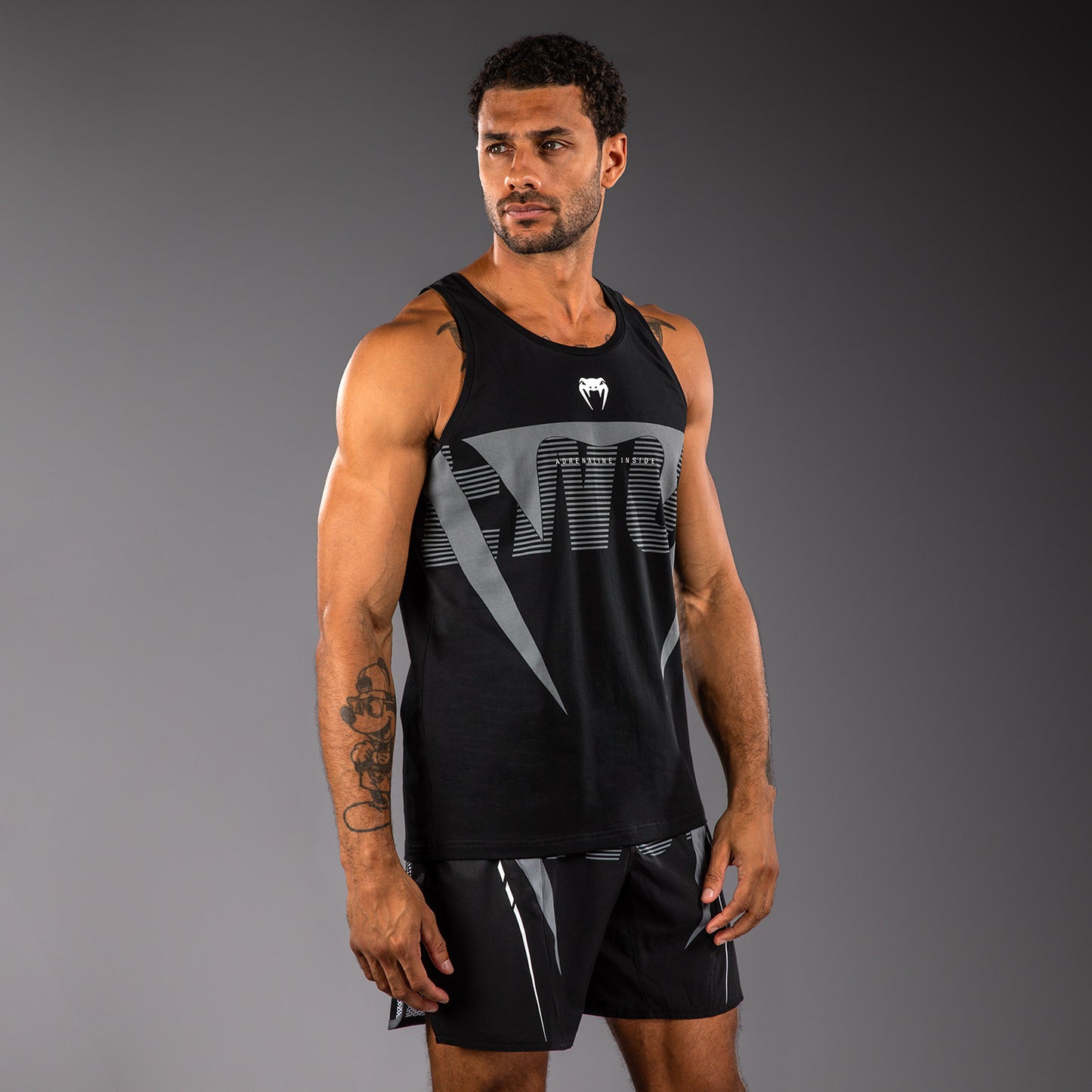 Venum Adrenaline Tank Top - Black/Silver Grey