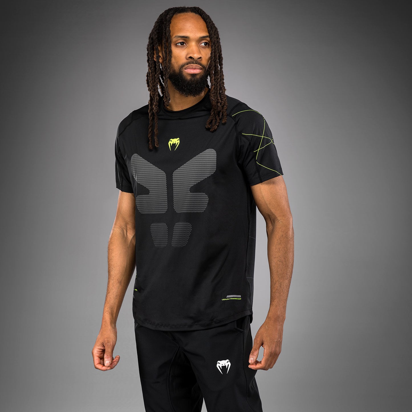 Venum Training Camp 4.0 Dry Tech T-shirt - Black/Neon Green
