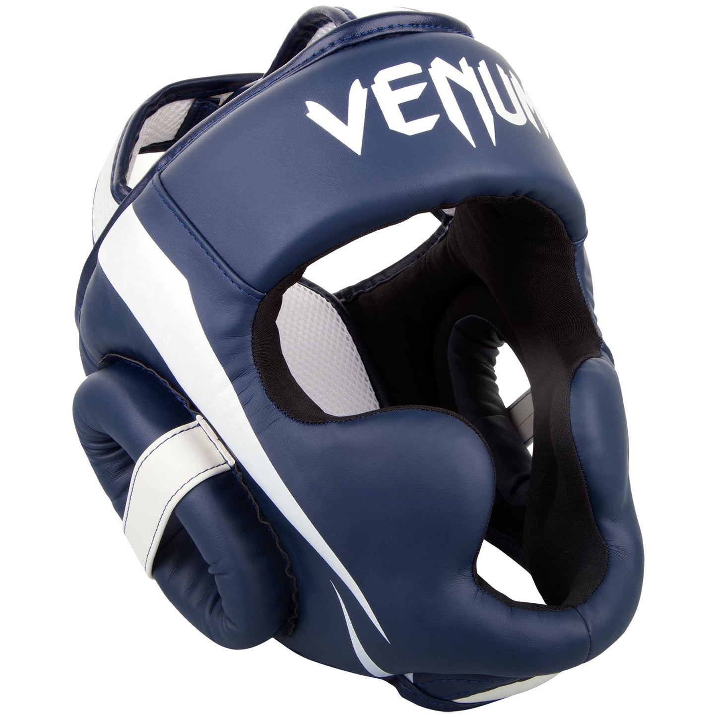 Venum Elite Headgear - White/Navy Blue