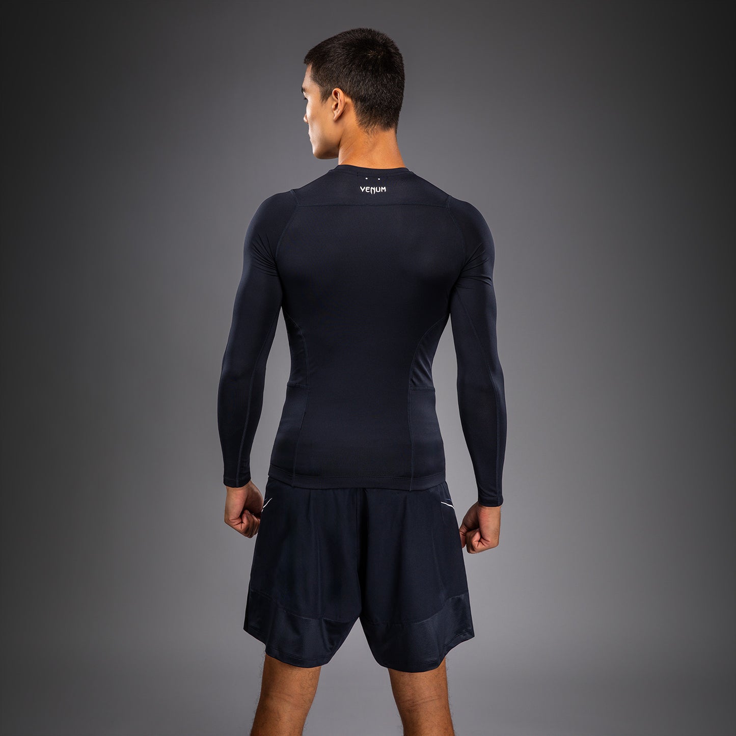 Venum G-Core Long Sleeve Rashguard - Navy Blue/White