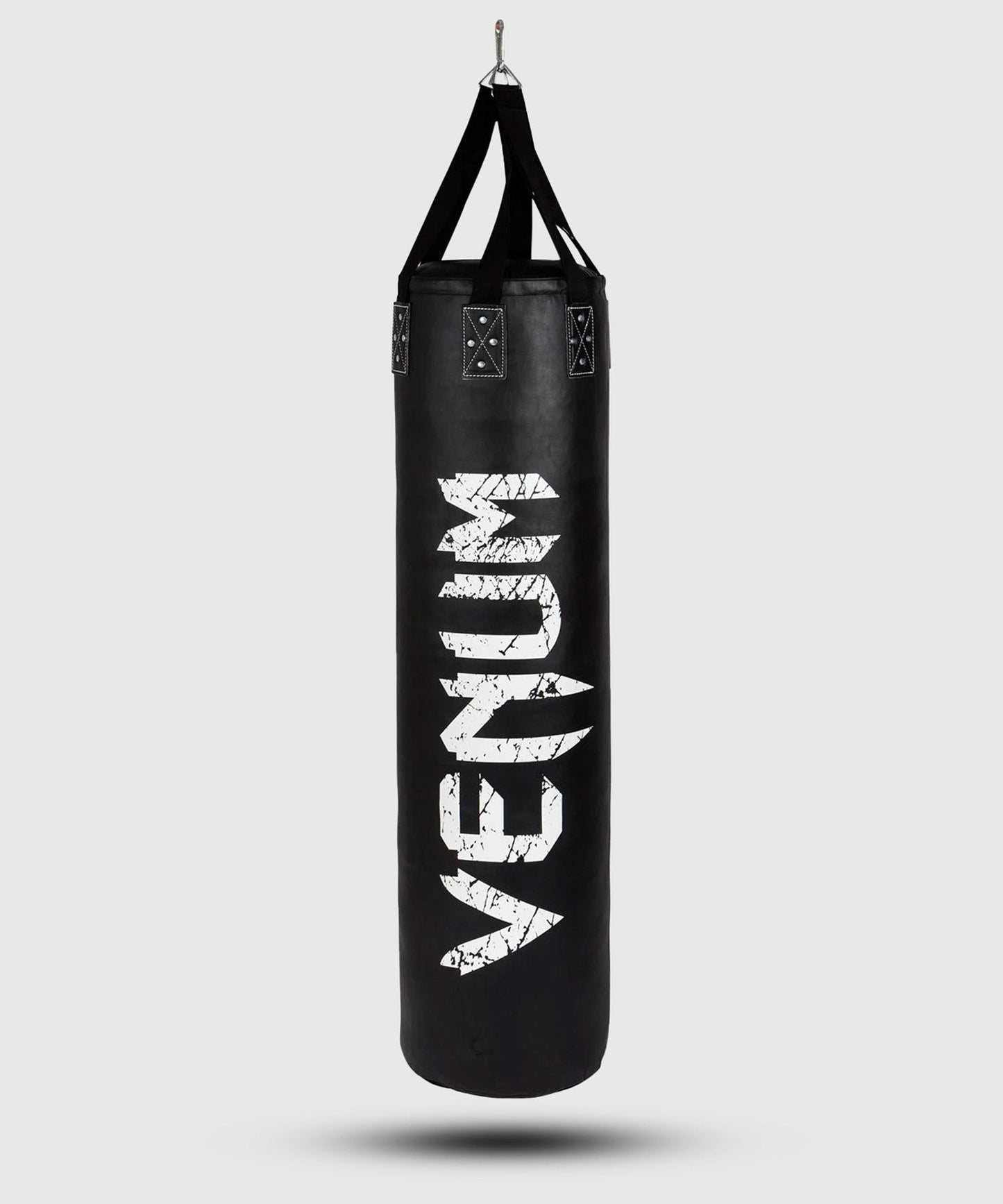 Venum Challenger Heavy bag + Ceiling Hook - Black/White - Filled - 130cm