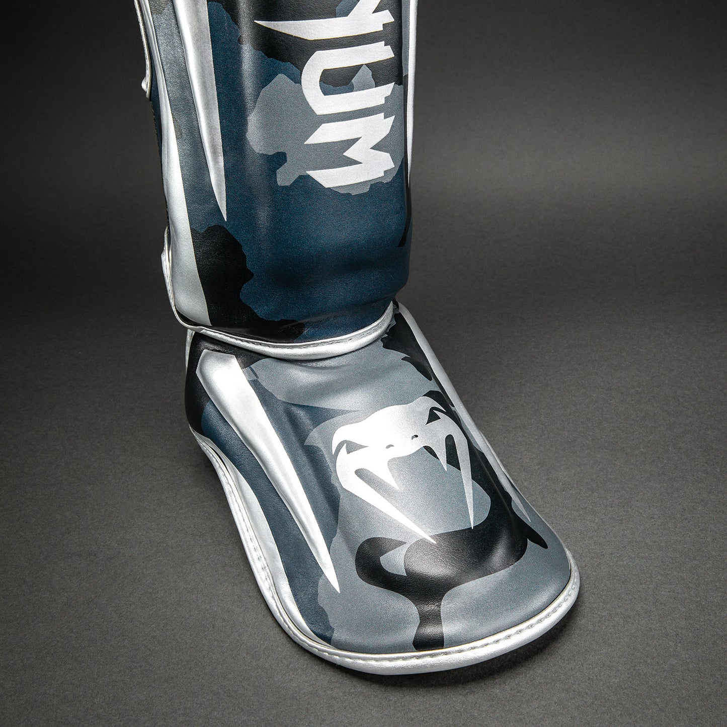 Venum Elite Camo Shin Guards - Dark Navy/Blue