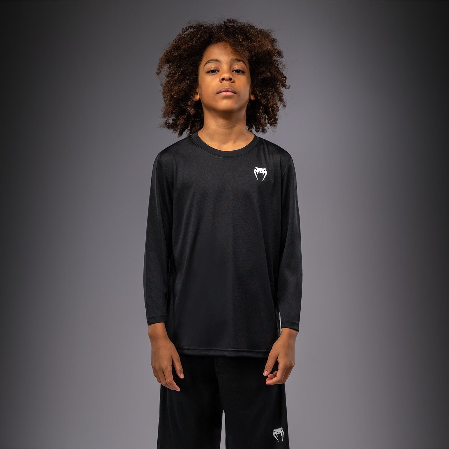 Venum Lineup Youth Performance Long Sleeve T-Shirt - Black/White