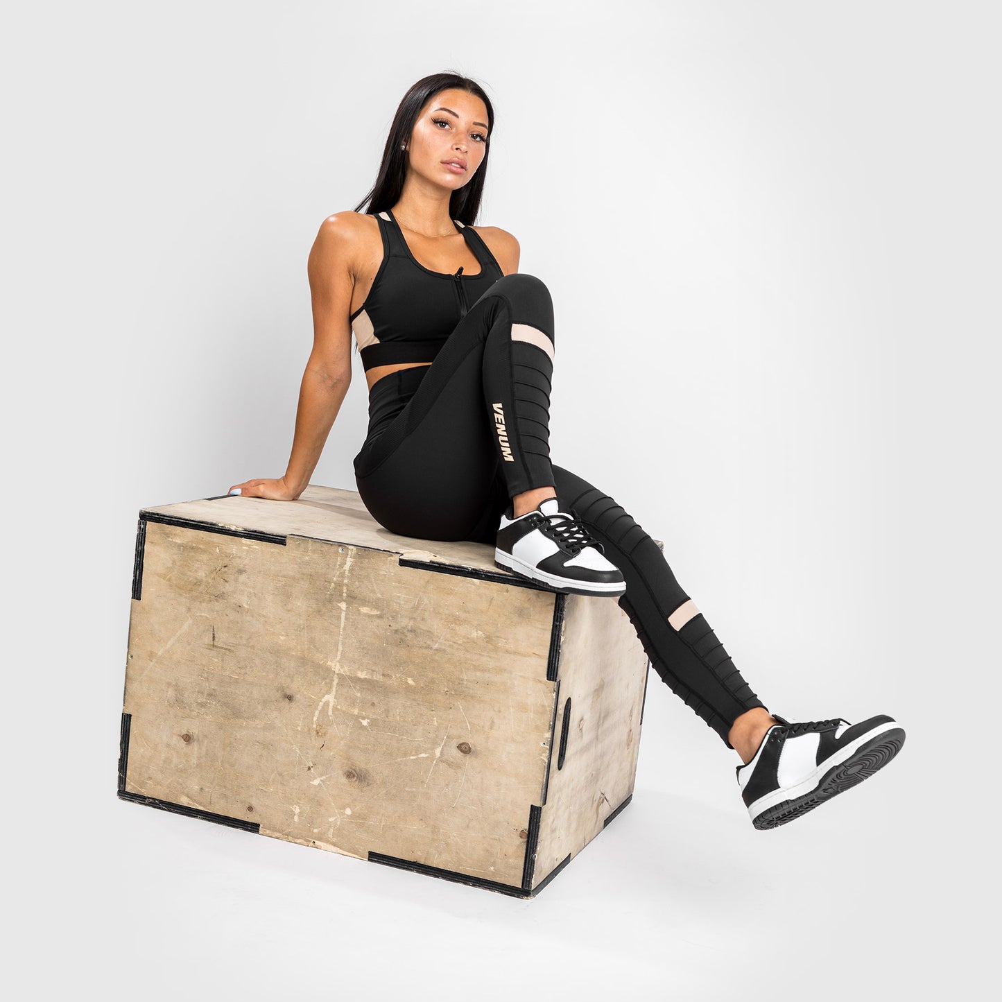 Venum Moto Leggings 7/8 - For Women - Black/Sand