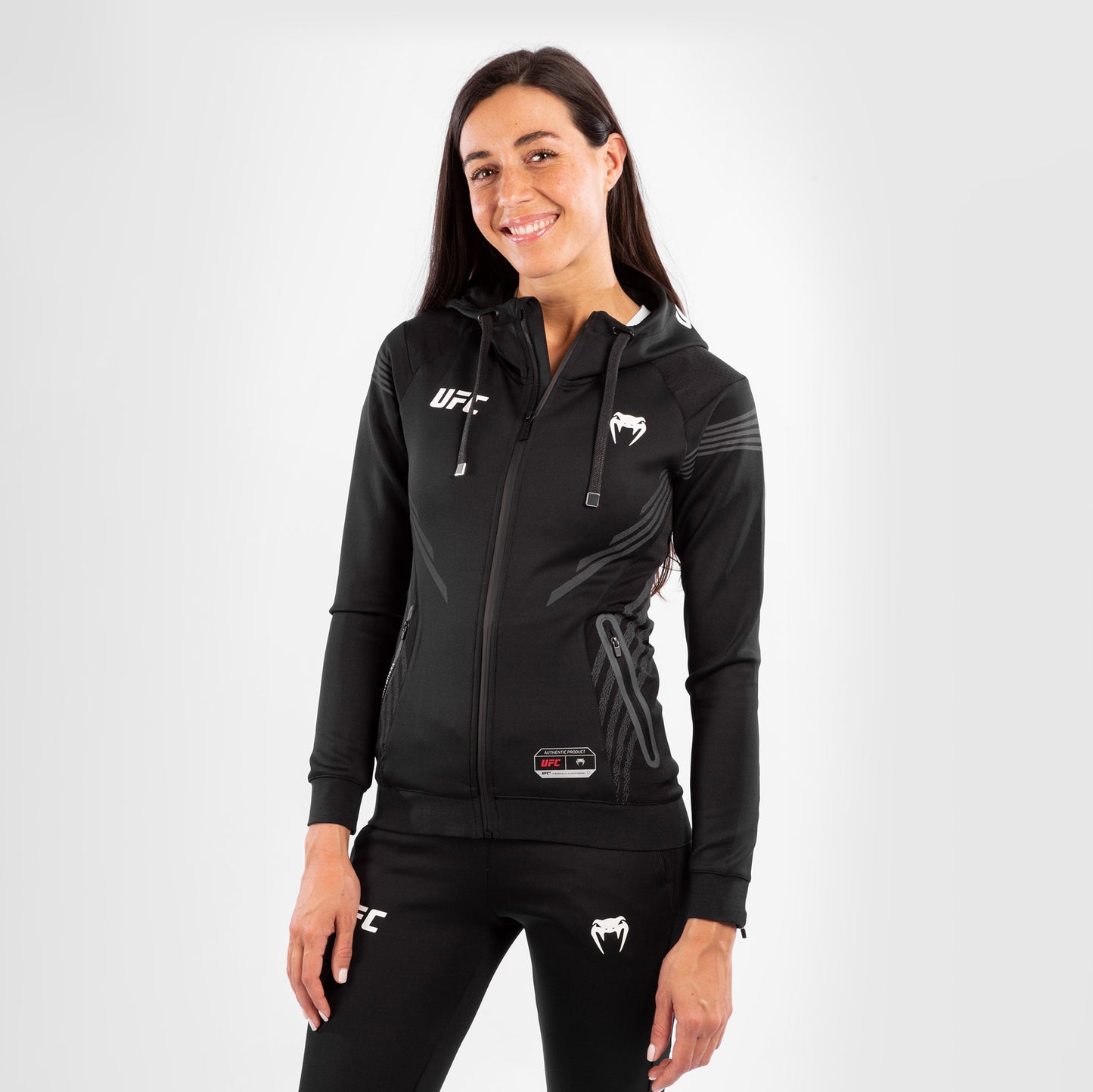 UFC Venum Authentic Fight Night Women's Walkout Hoodie - Black