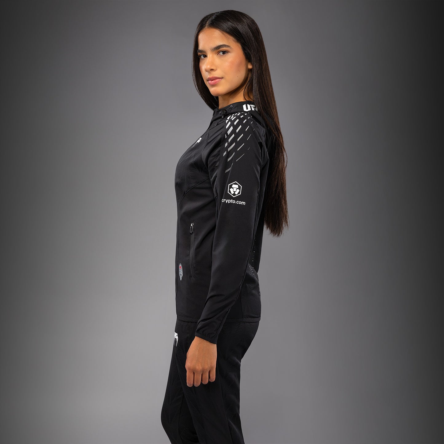 Women's UFC Zenith by Venum Black Authentic Fight Night Walkout Hoodie