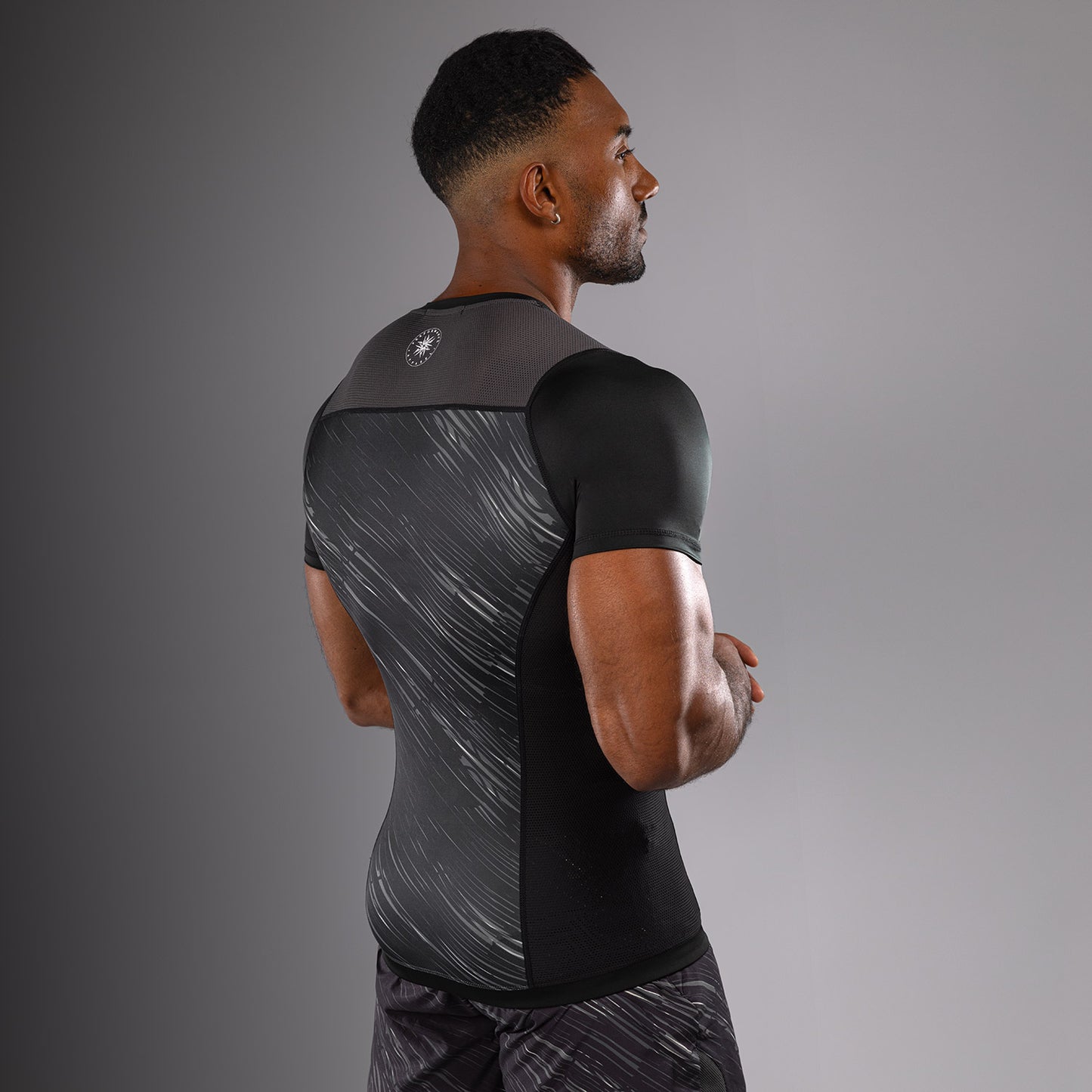 Venum Rapid Short Sleeve Rashguard - Black/Storm Grey